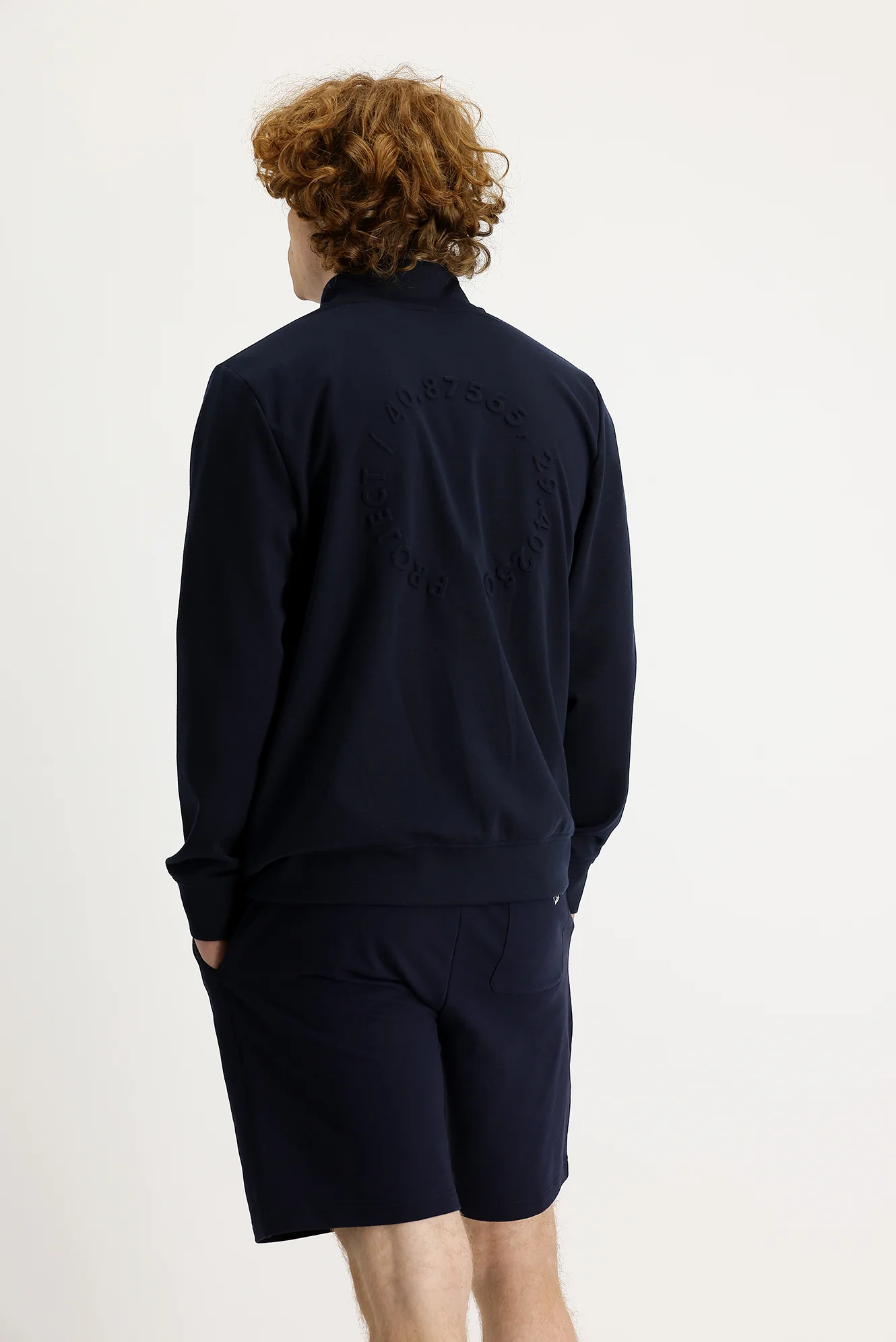 Orta Lacivert Yarım Balıkçı Yaka Fermuarlı Sweatshirt - Image 3