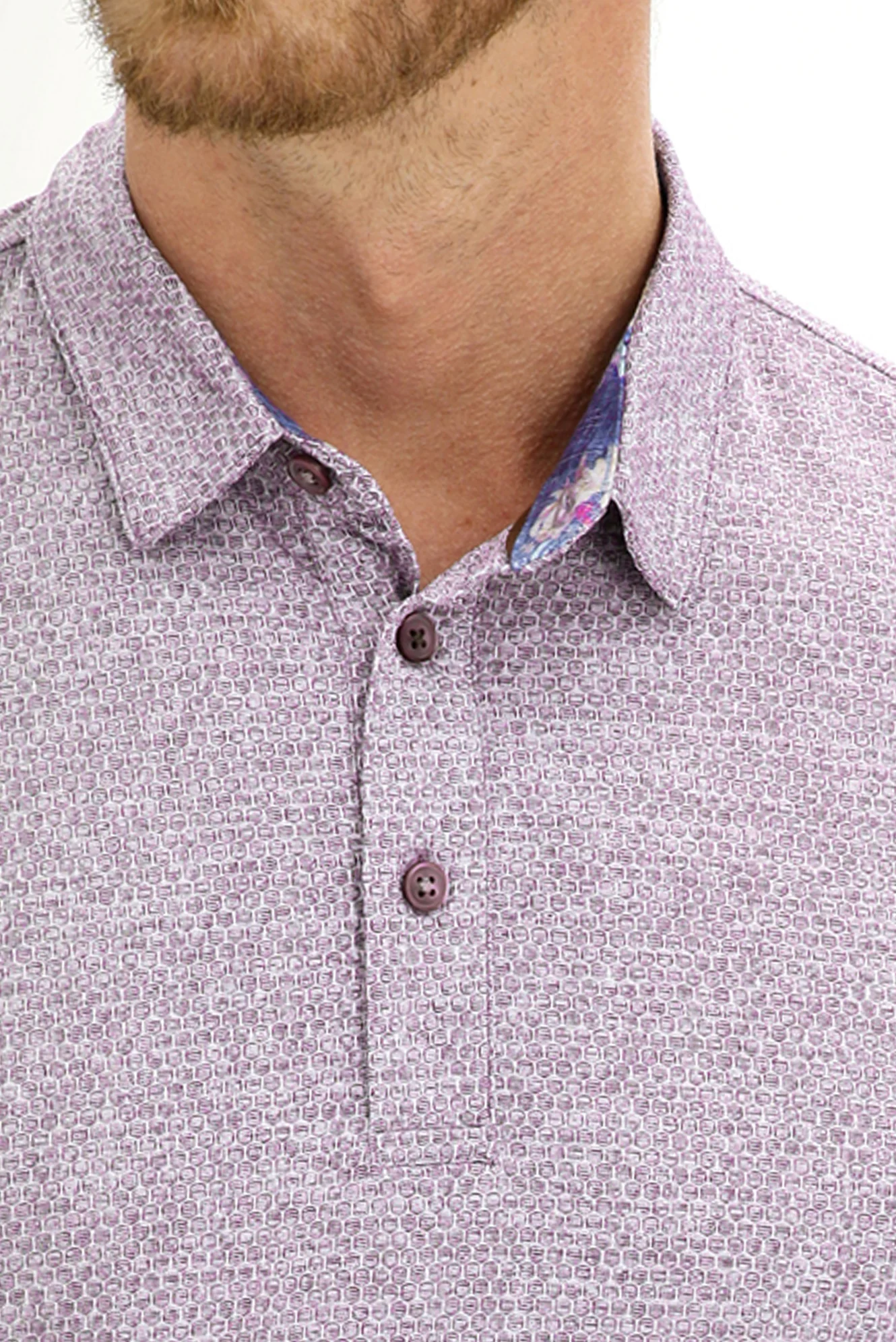 Orta Mor Polo Yaka Slim Fit Dar Kesim Tişört - Image 4