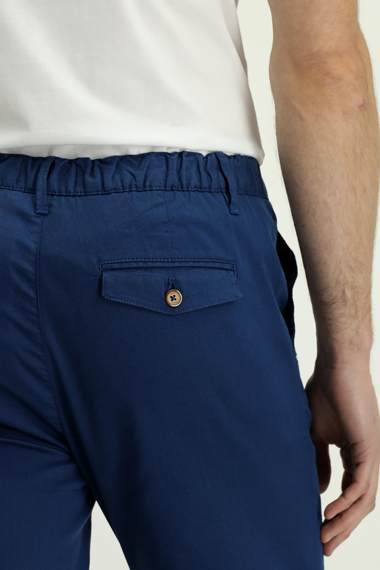 Orta Petrol Slim Fit Dar Kesim Beli Lastikli Likralı Kanvas / Chino Pantolon - Image 6