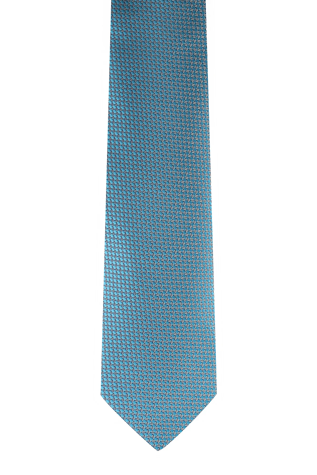 Orta Turkuaz Desenli Kravat - Image 2