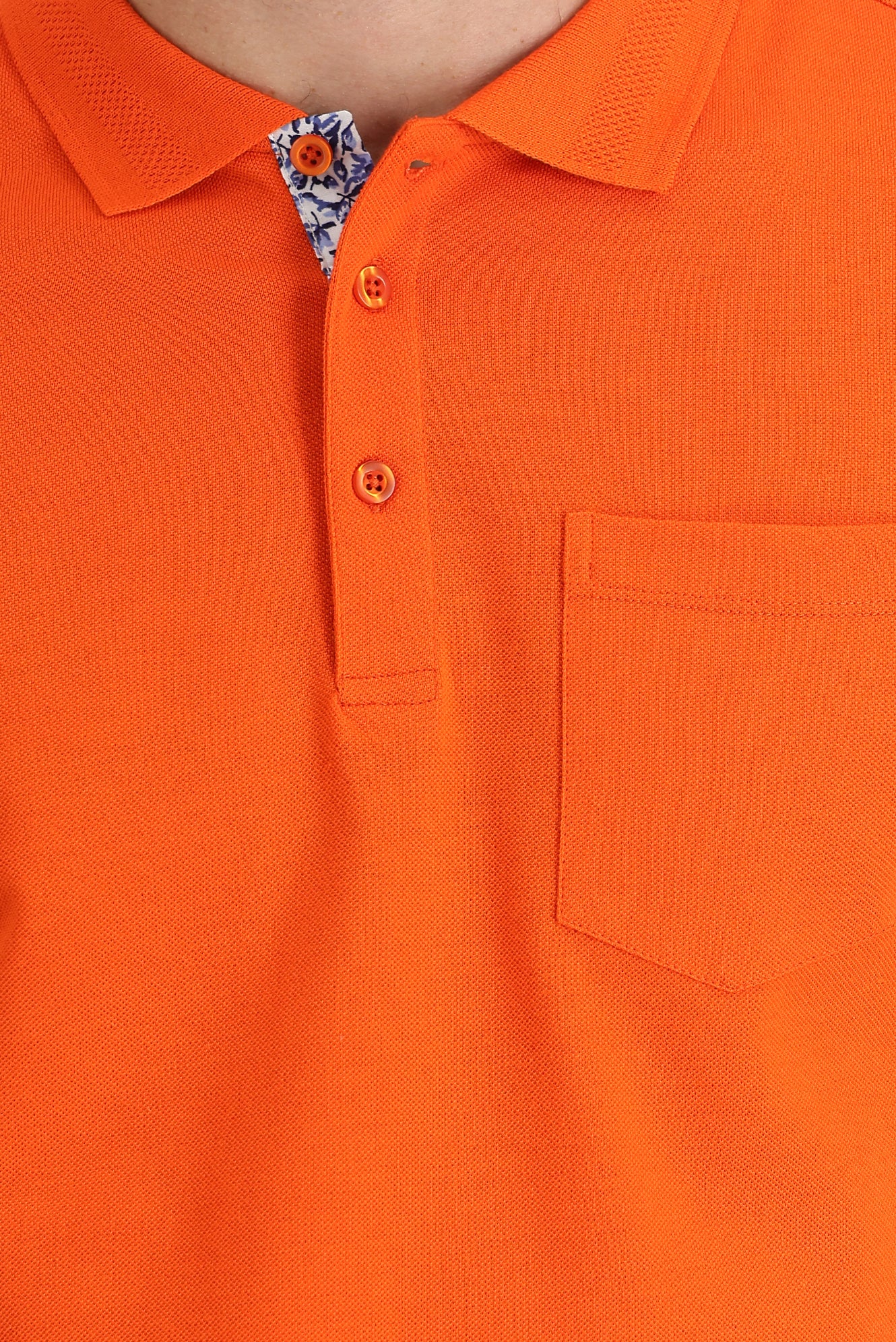 Orta Turuncu Polo Yaka Slim Fit Dar Kesim Pamuk Tişört - Image 3