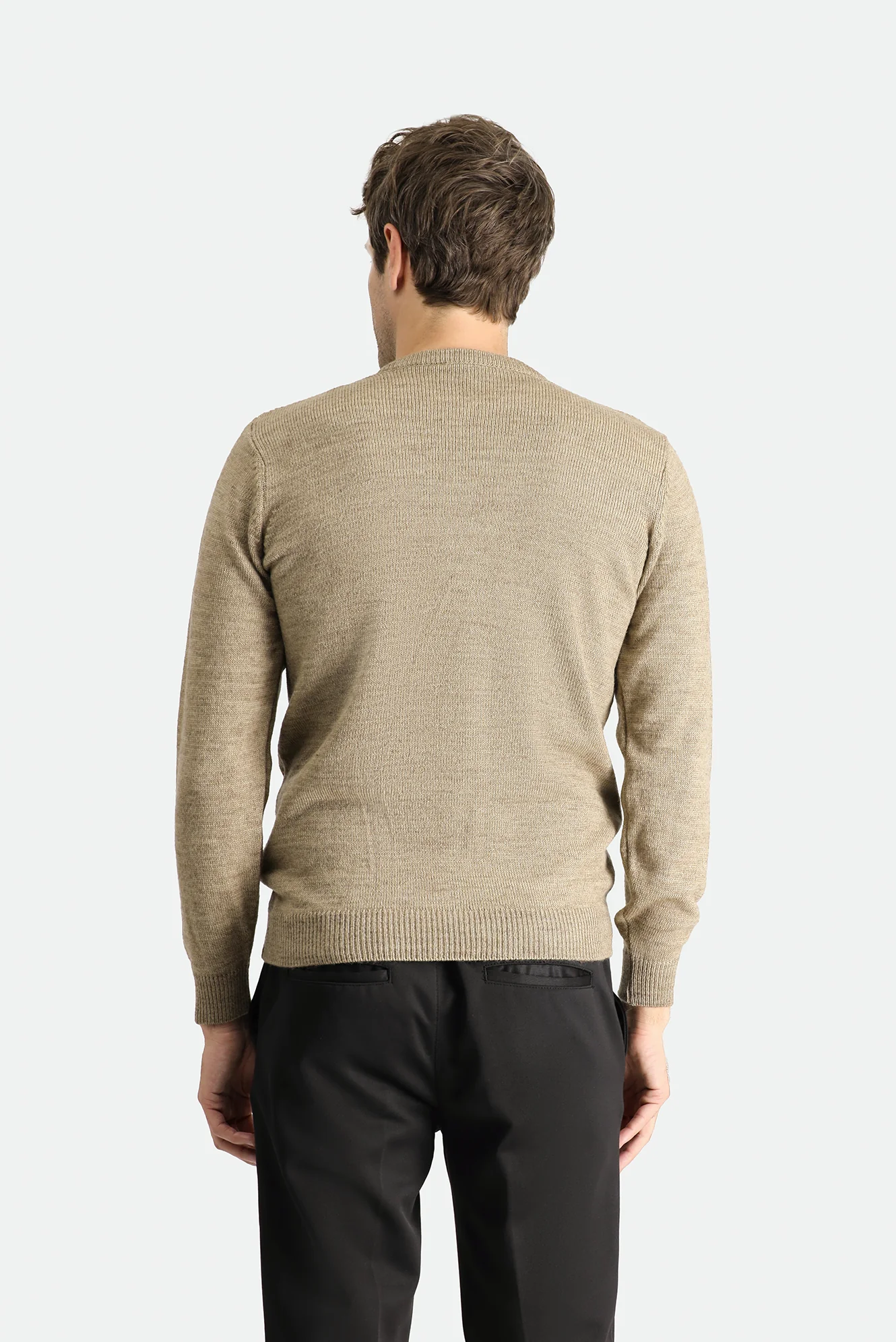 Orta Vizon Bisiklet Yaka Slim Fit Dar Kesim Desenli Triko Kazak - Image 4