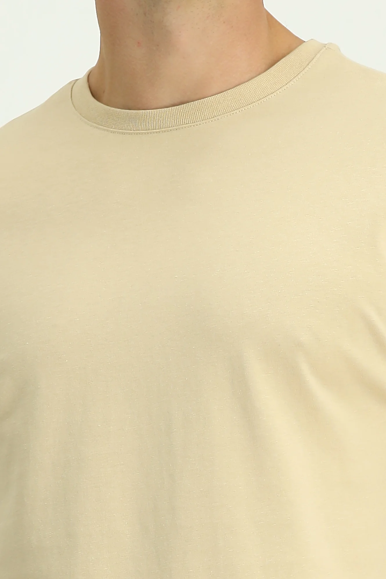 Orta Vizon Bisiklet Yaka Slim Fit %100 Pamuk Tişört - Image 5