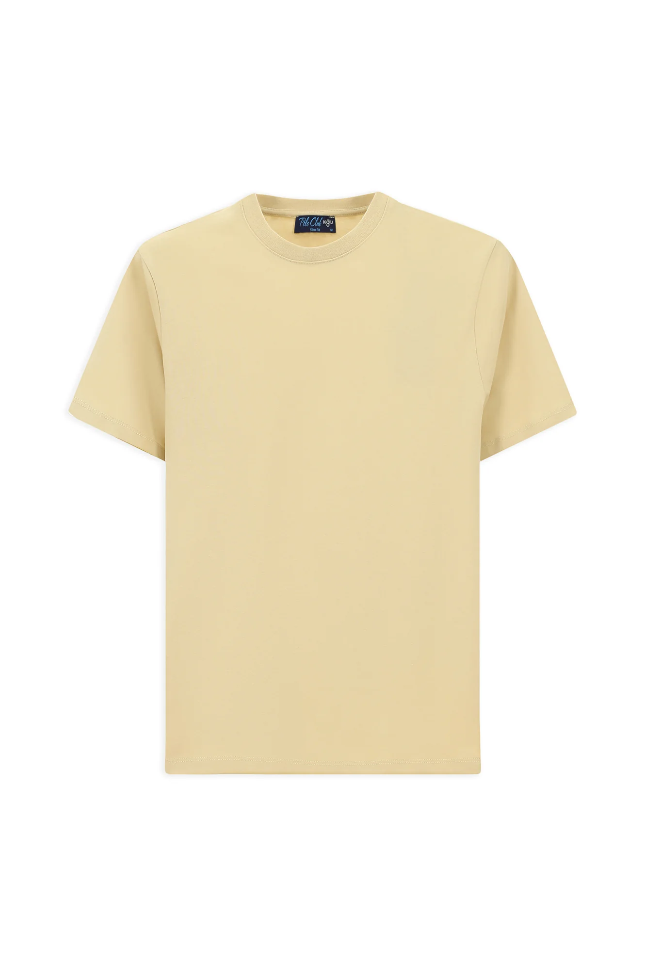 Orta Vizon Bisiklet Yaka Slim Fit %100 Pamuk Tişört - Image 7