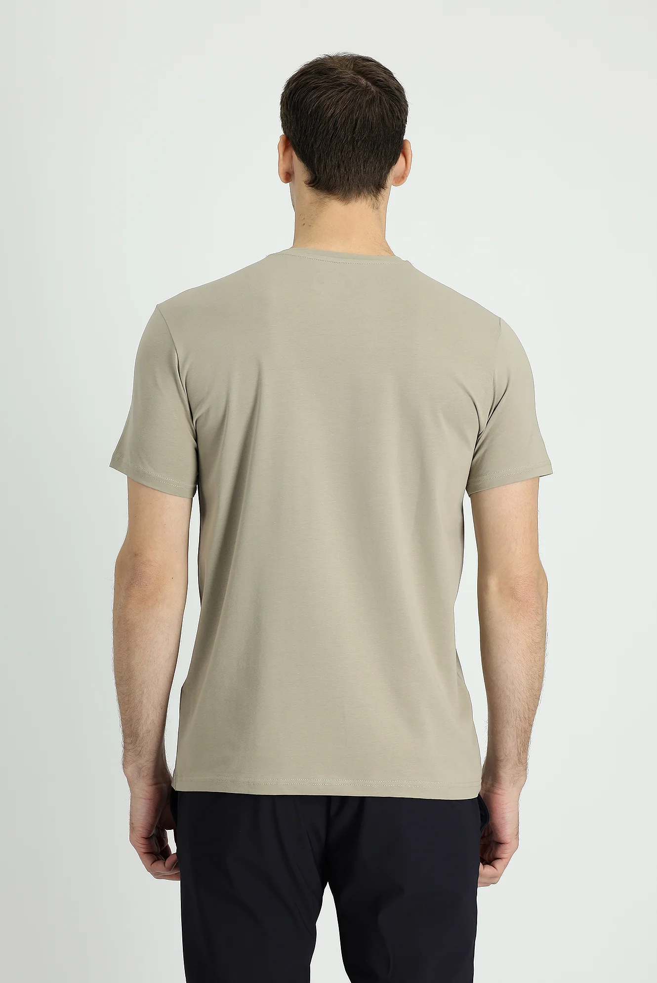 Orta Vizon Bisiklet Yaka Slim Fit Dar Kesim Süprem Tişört - Image 3