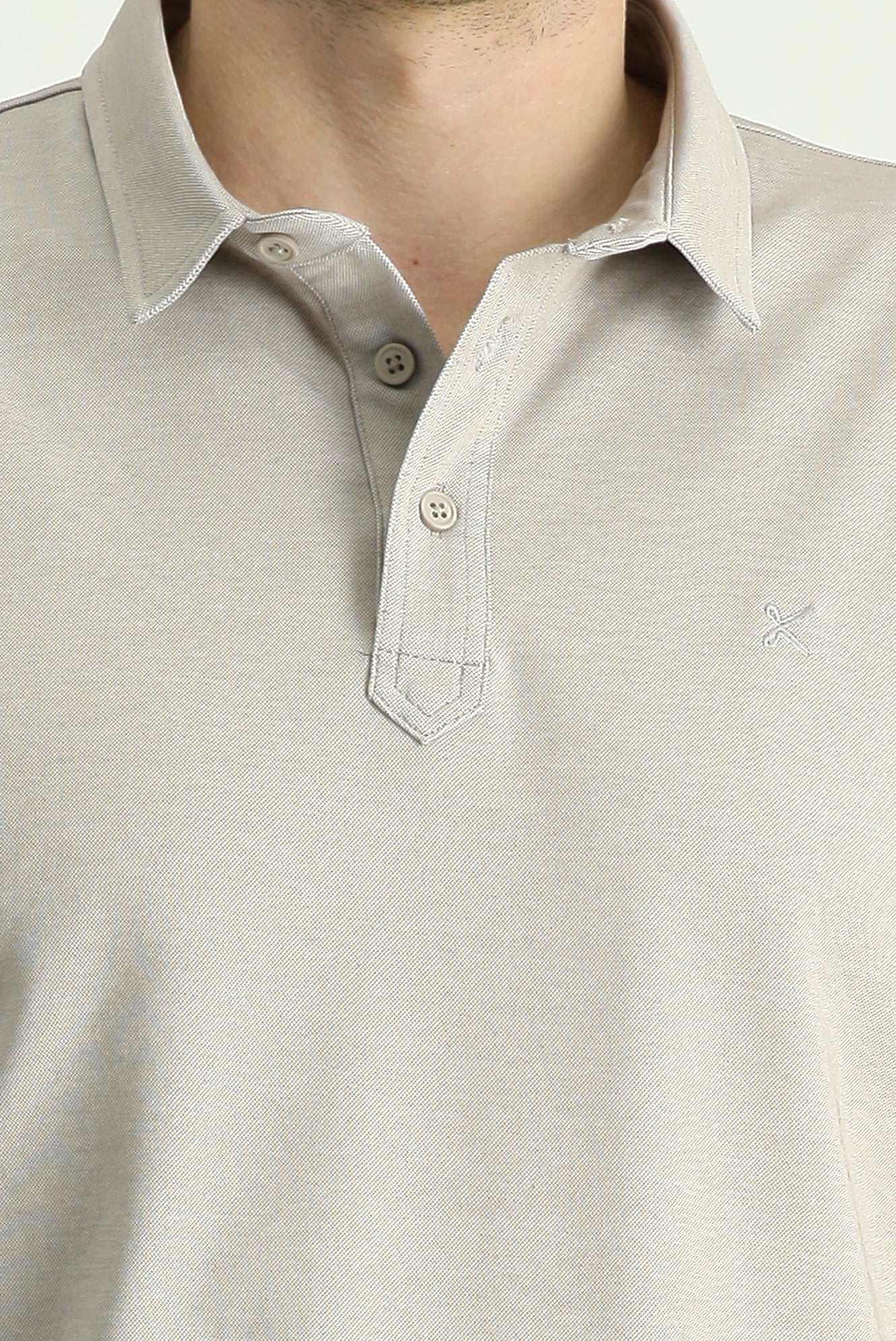 Orta Vizon Polo Yaka Regular Fit Desenli Pamuklu Tişört - Image 4