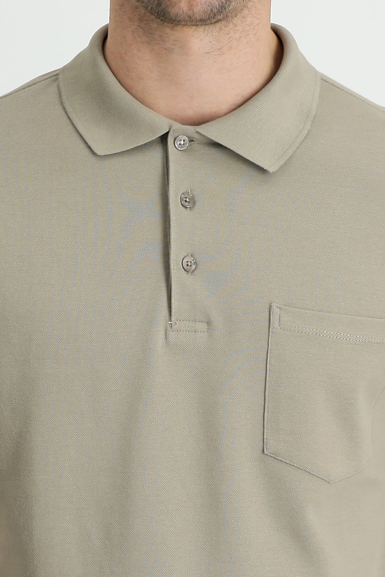 Orta Vizon Polo Yaka Regular Fit Nakışlı Pamuk Tişört - Image 4