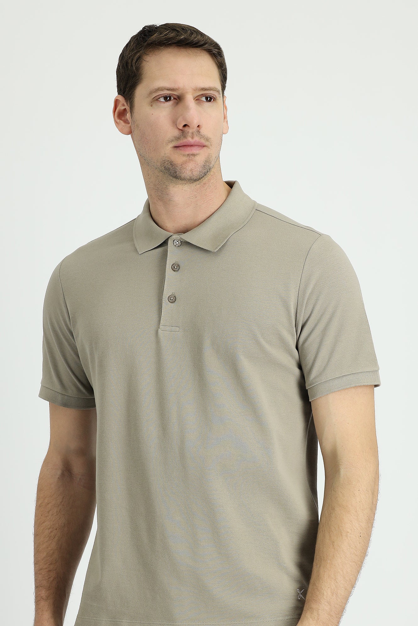 Orta Vizon Polo Yaka Regular Fit Nakışlı Pamuk Tişört - Image 2