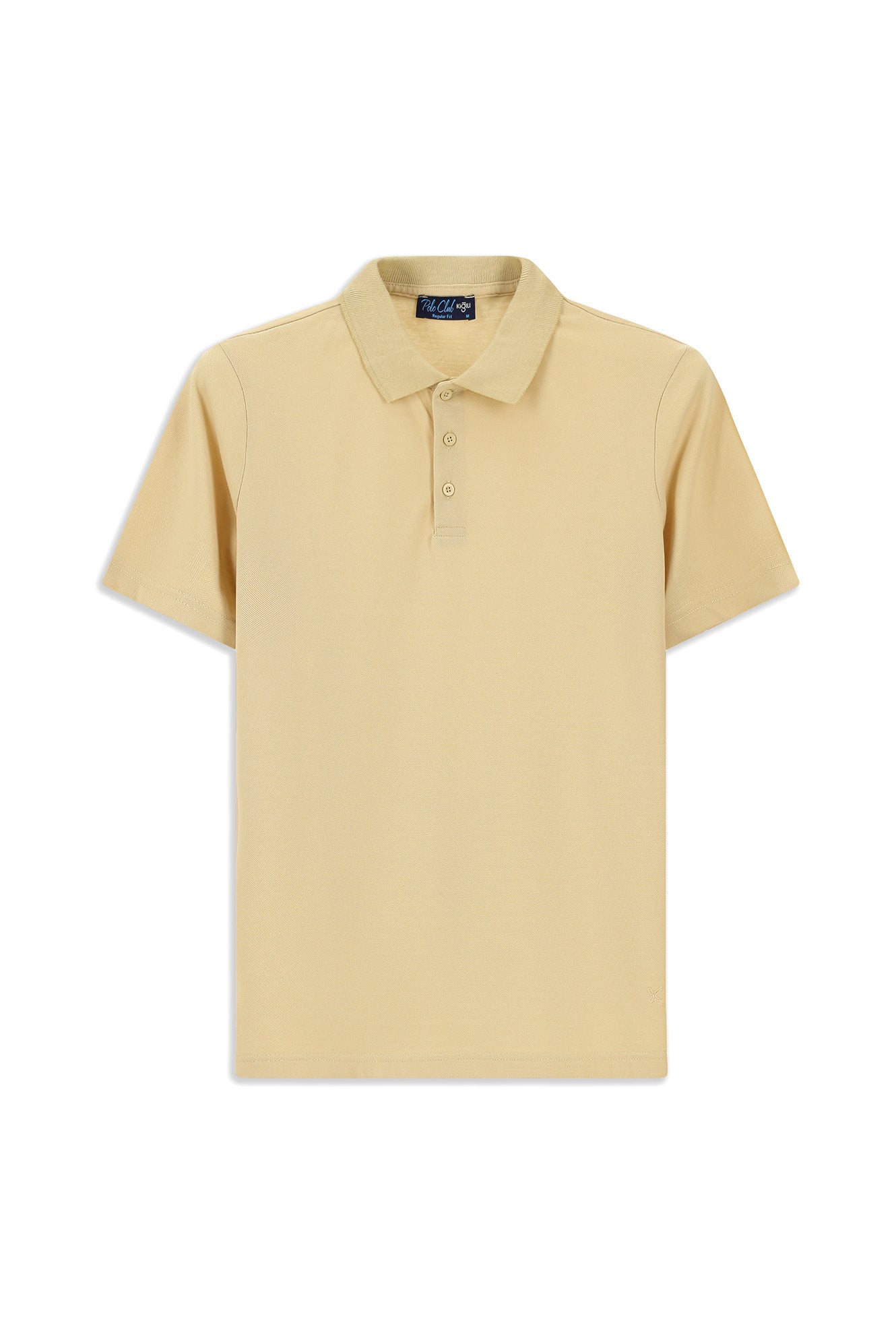 Orta Vizon Polo Yaka Regular Fit Nakışlı Pamuklu Tişört - Image 5