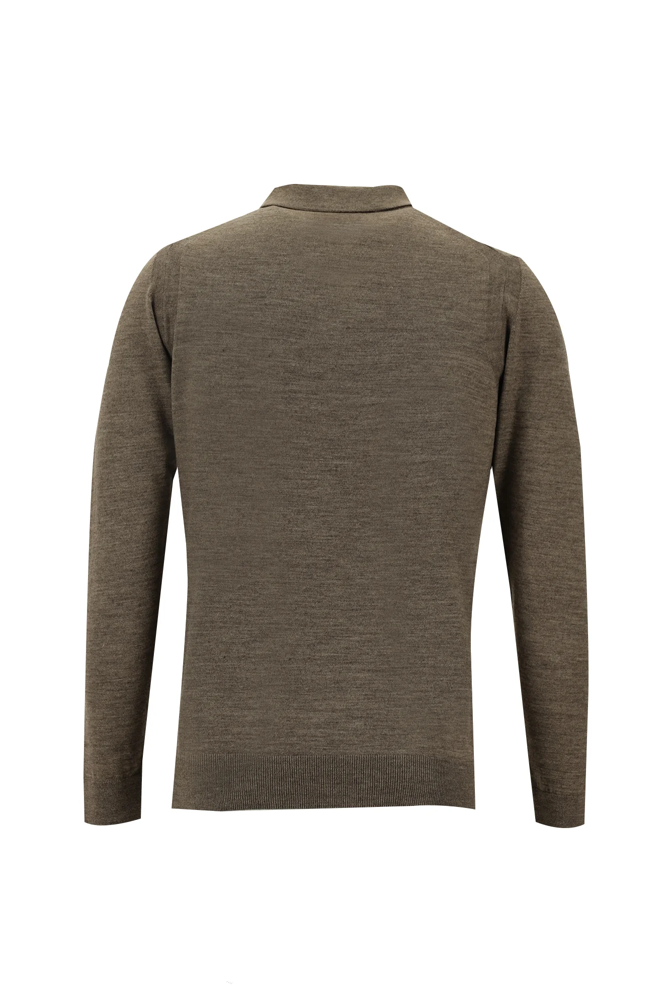 Orta Vizon Polo Yaka Regular Fit Fermuarlı Yünlü Triko Kazak - Image 2