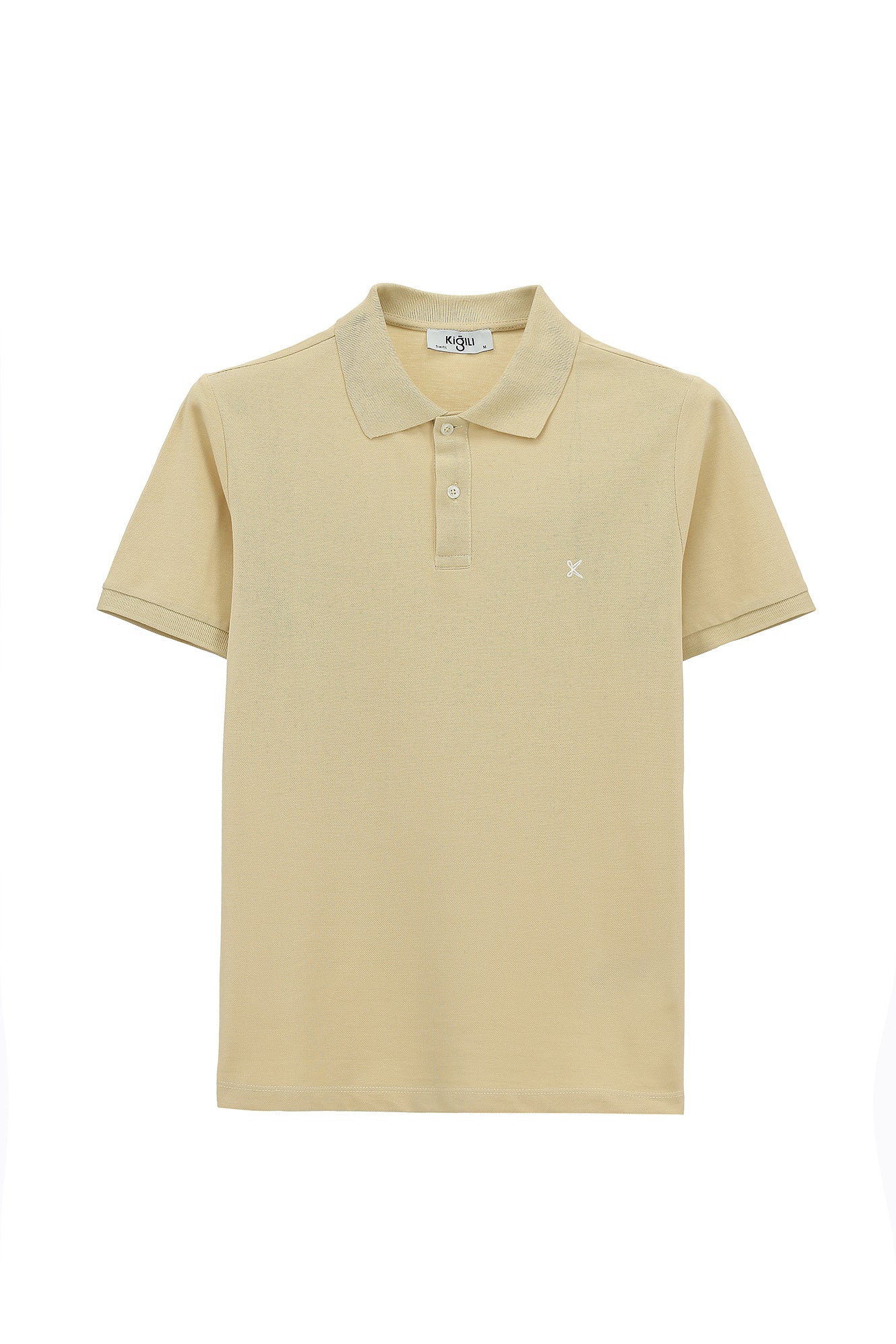 Orta Vizon Polo Yaka Slim Fit Nakışlı %100 Pamuk Tişört - Image 5