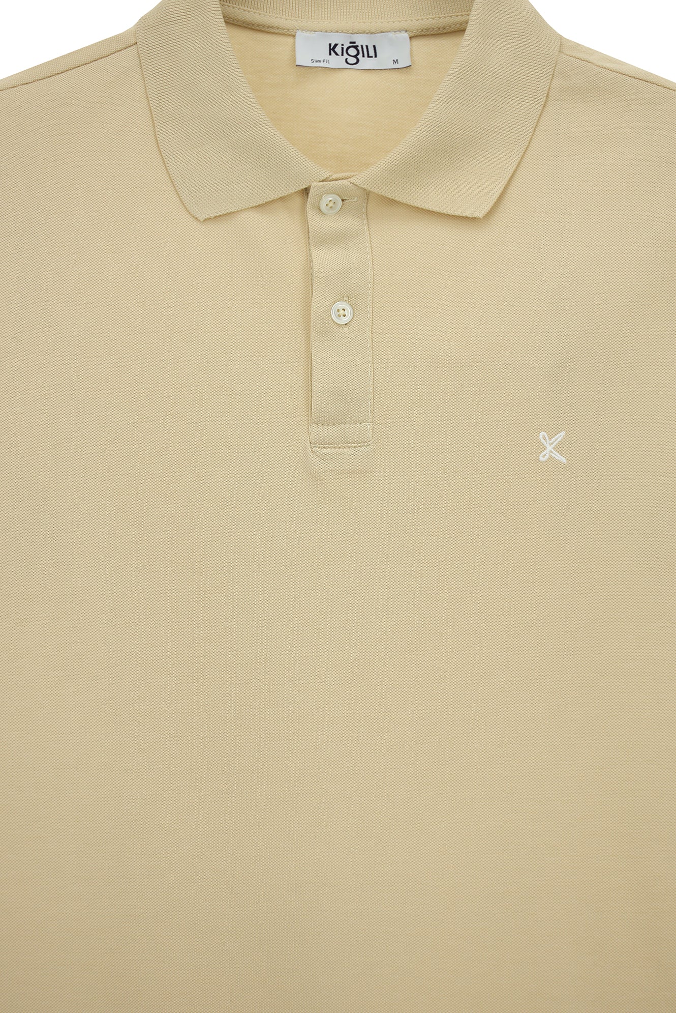 Orta Vizon Polo Yaka Slim Fit Nakışlı %100 Pamuk Tişört - Image 7