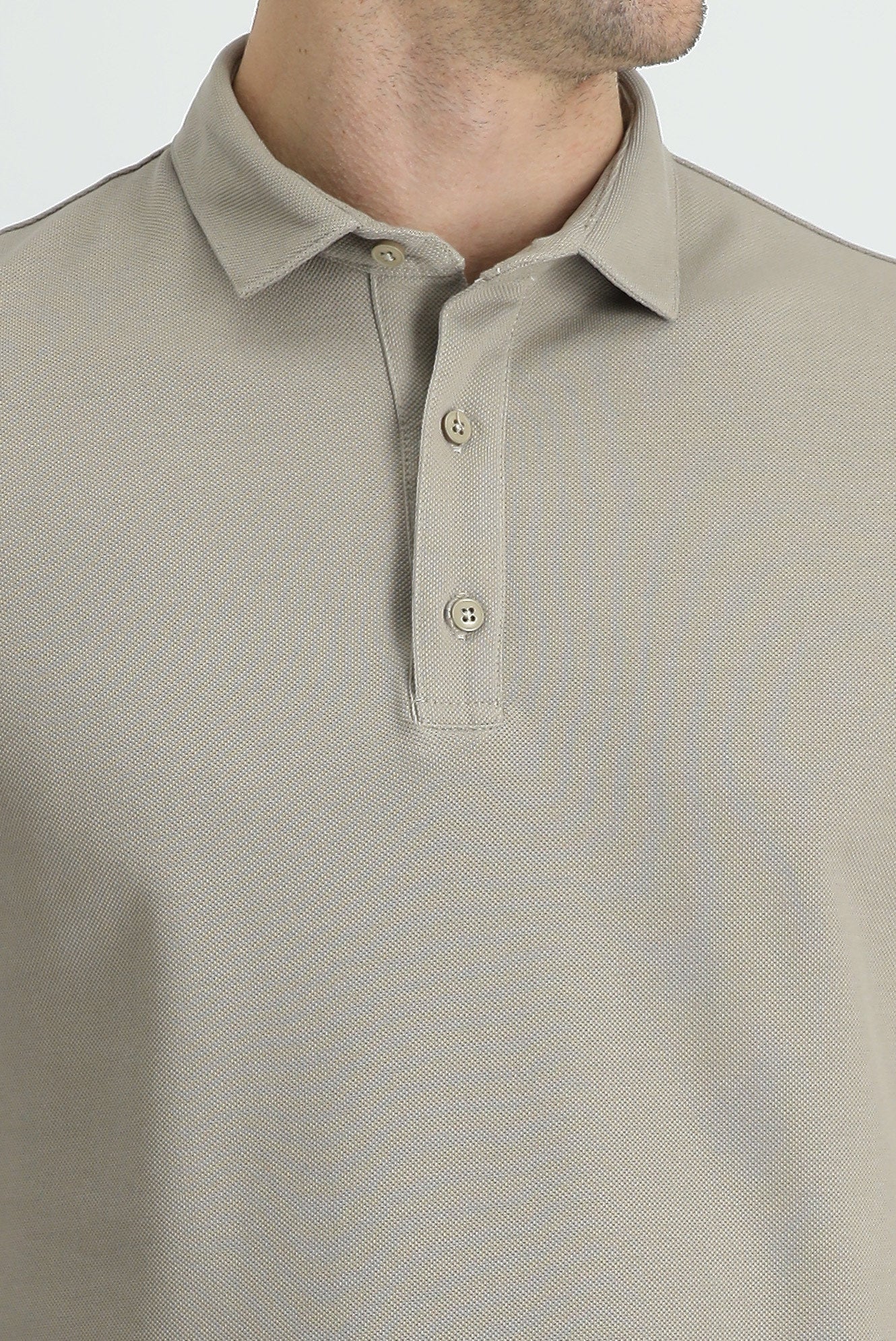 Orta Vizon Polo Yaka Slim Fit Dar Kesim Pamuk Tişört - Image 4