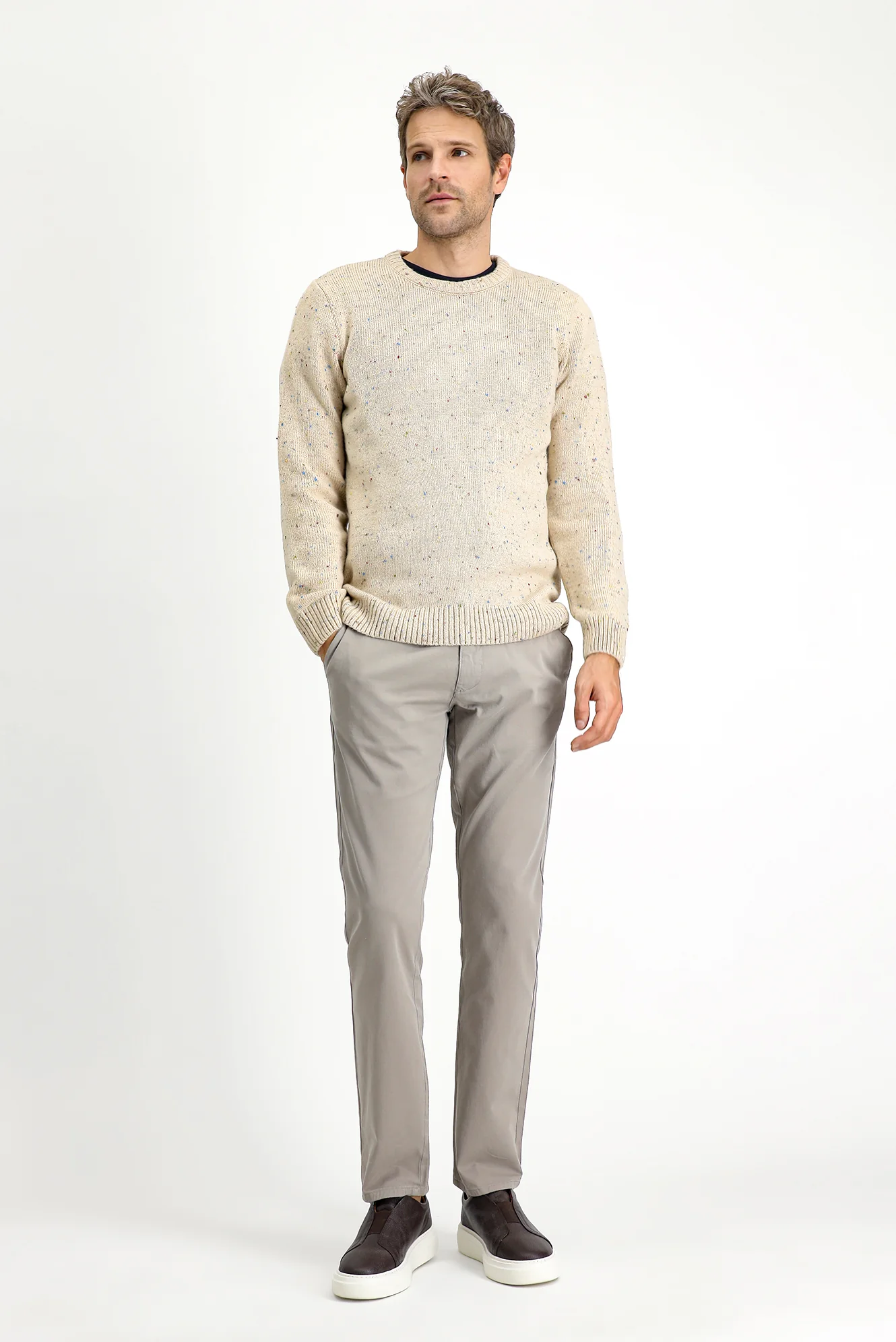 Orta Vizon Regular Fit Standart Kesim Likralı Kanvas / Chino Pantolon - Image 2