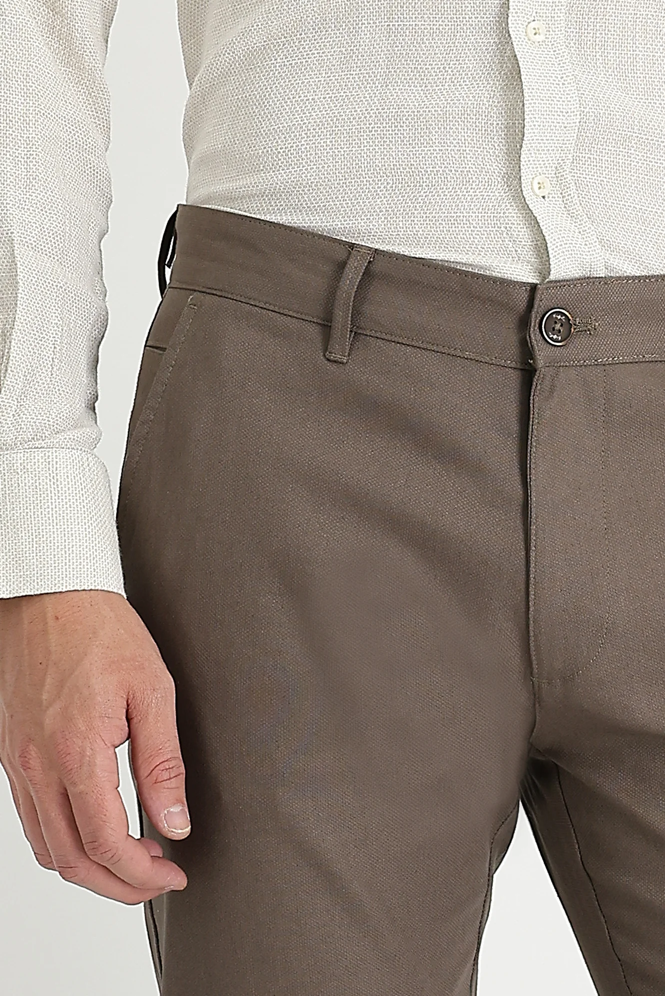 Orta Vizon Regular Fit Standart Kesim Likralı Kanvas / Chino Pantolon - Image 2