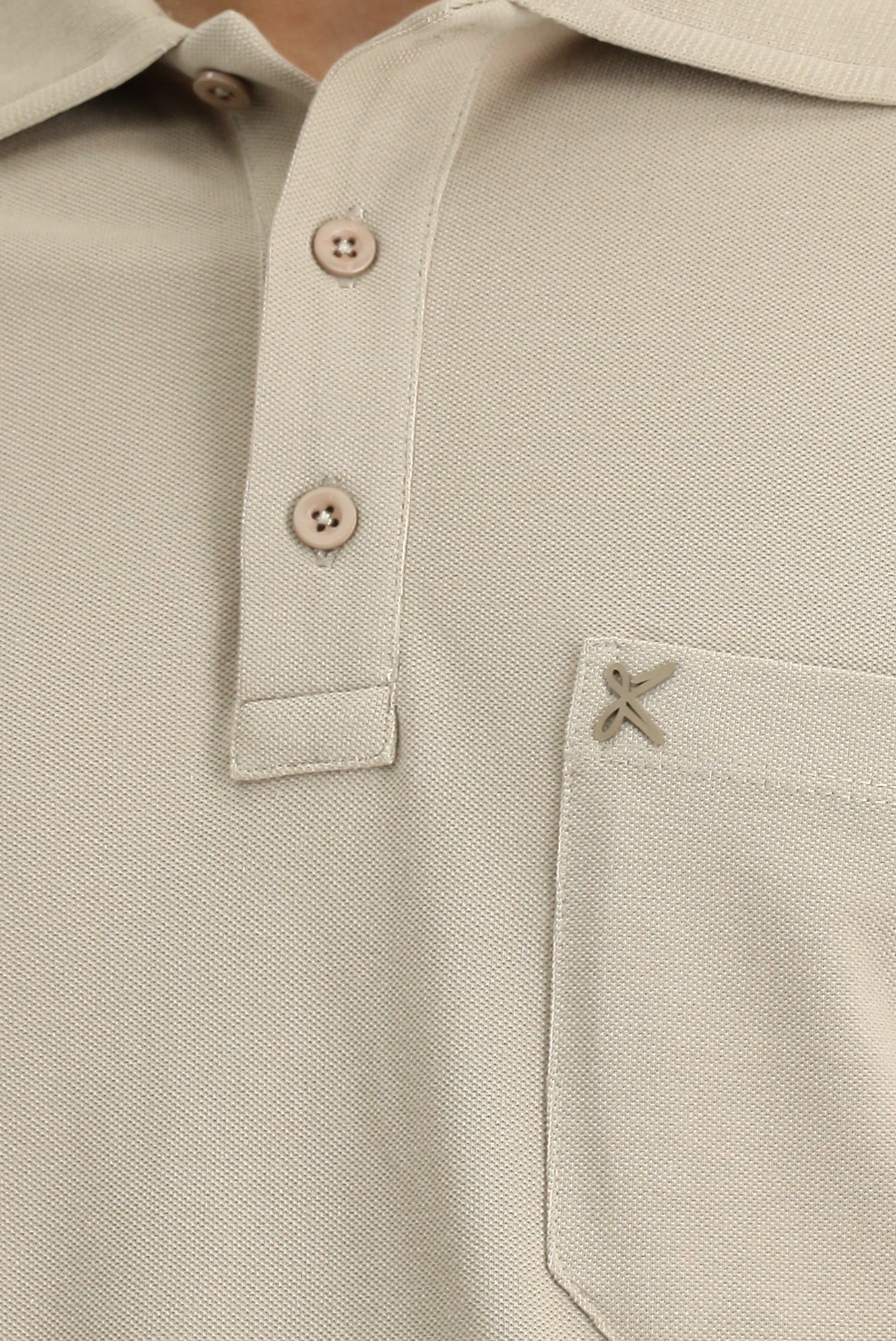 Orta Vizon Regular Fit Pamuk Nakışlı Cepli Kıvrılmaz Polo Yaka Tişört - Image 5