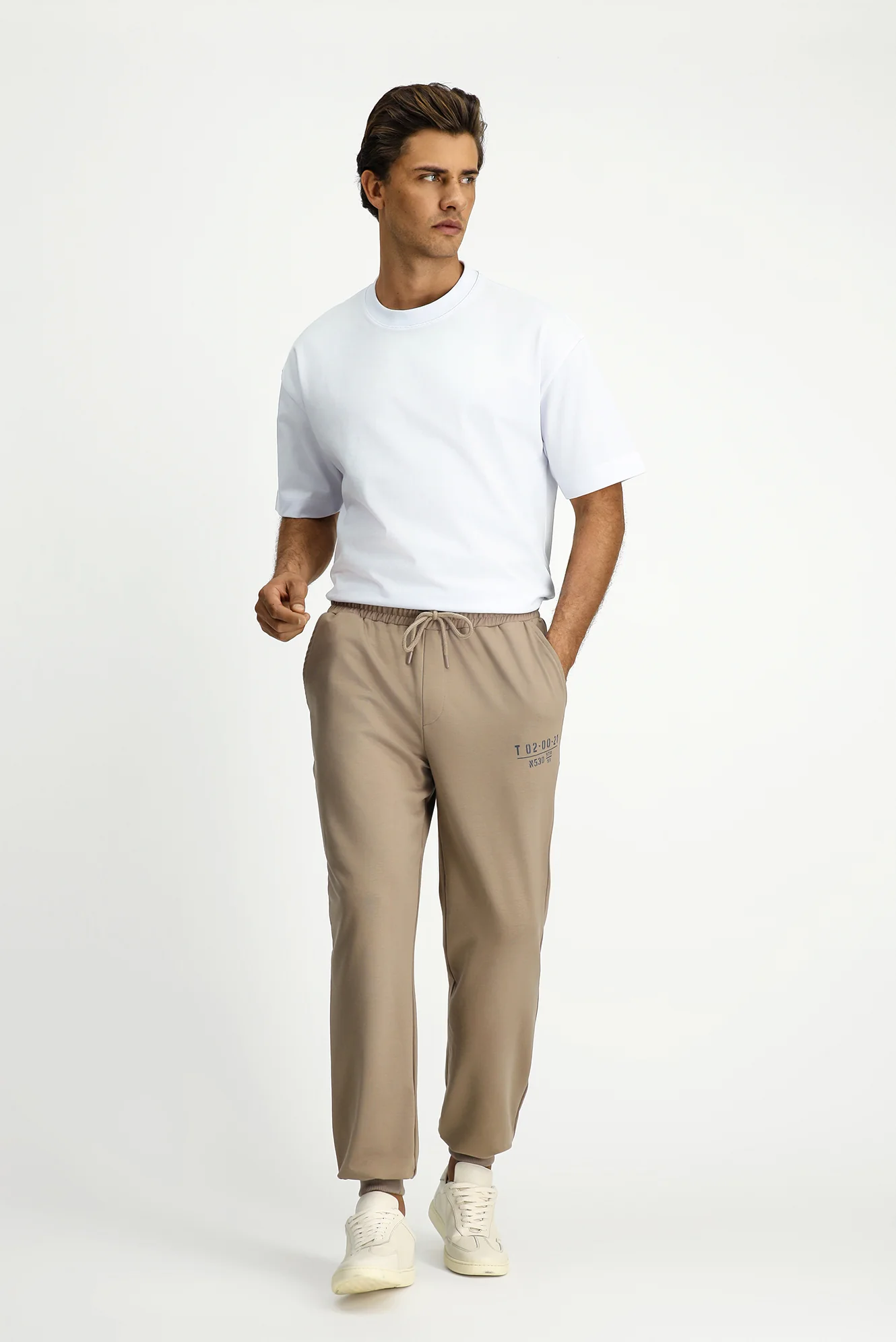 Orta Vizon Regular Fit Pamuklu Baskılı Sweatpant / Eşofman Altı - Image 4