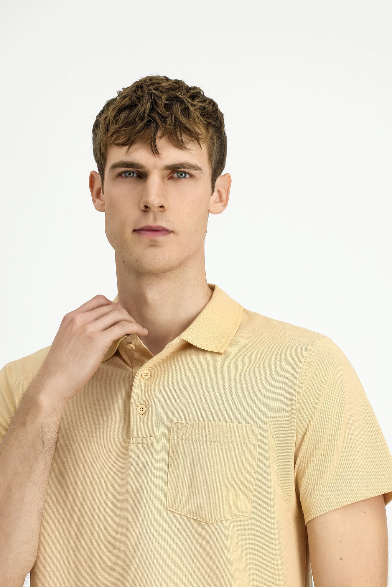 Orta Vizon Regular Fit Pamuklu Nakışlı Cepli Polo Yaka Tişört - Image 3