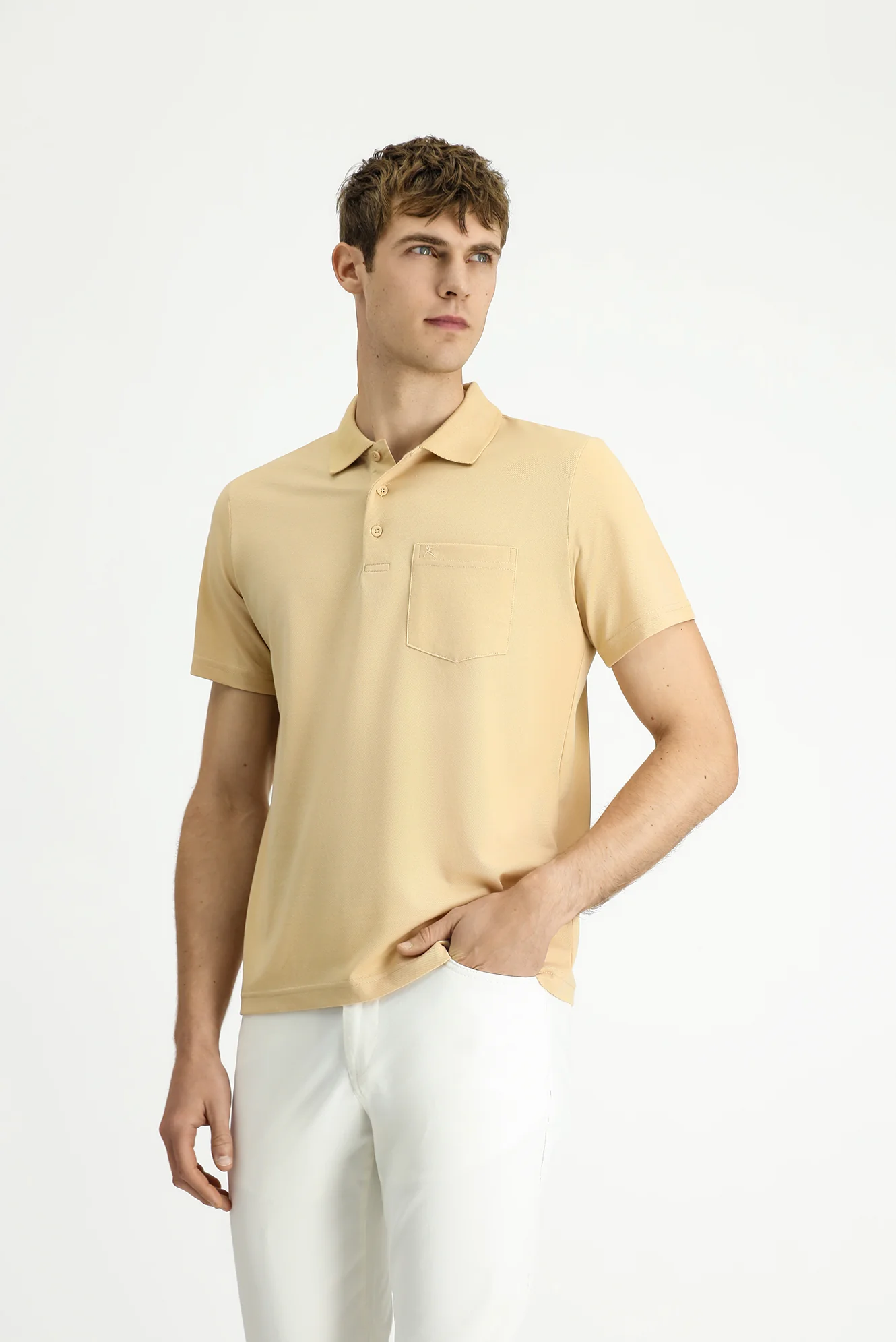 Orta Vizon Regular Fit Pamuklu Nakışlı Cepli Polo Yaka Tişört - Image 4