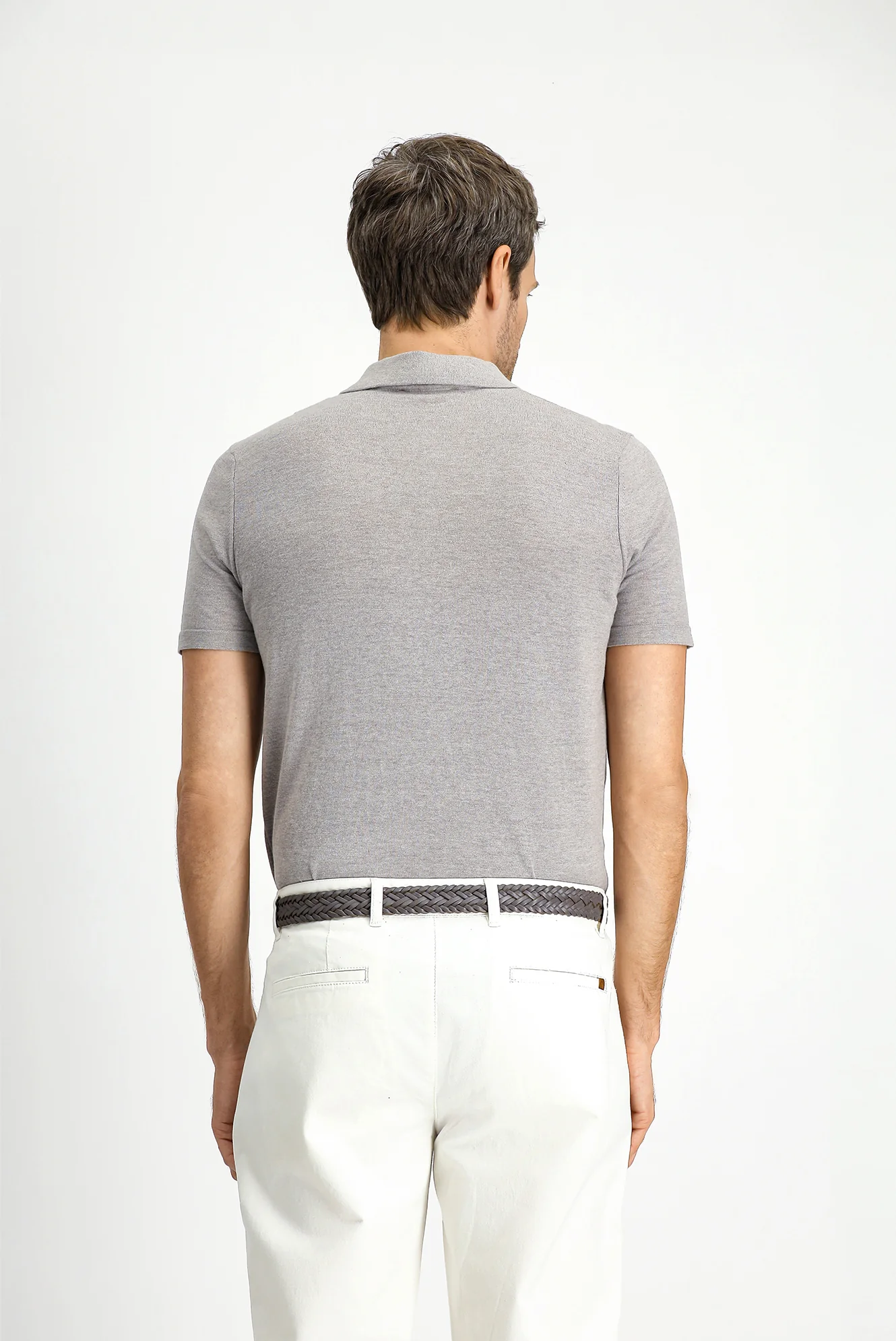 Orta Vizon Regular Fit Pamuklu Polo Yaka Örme Tişört - Image 4