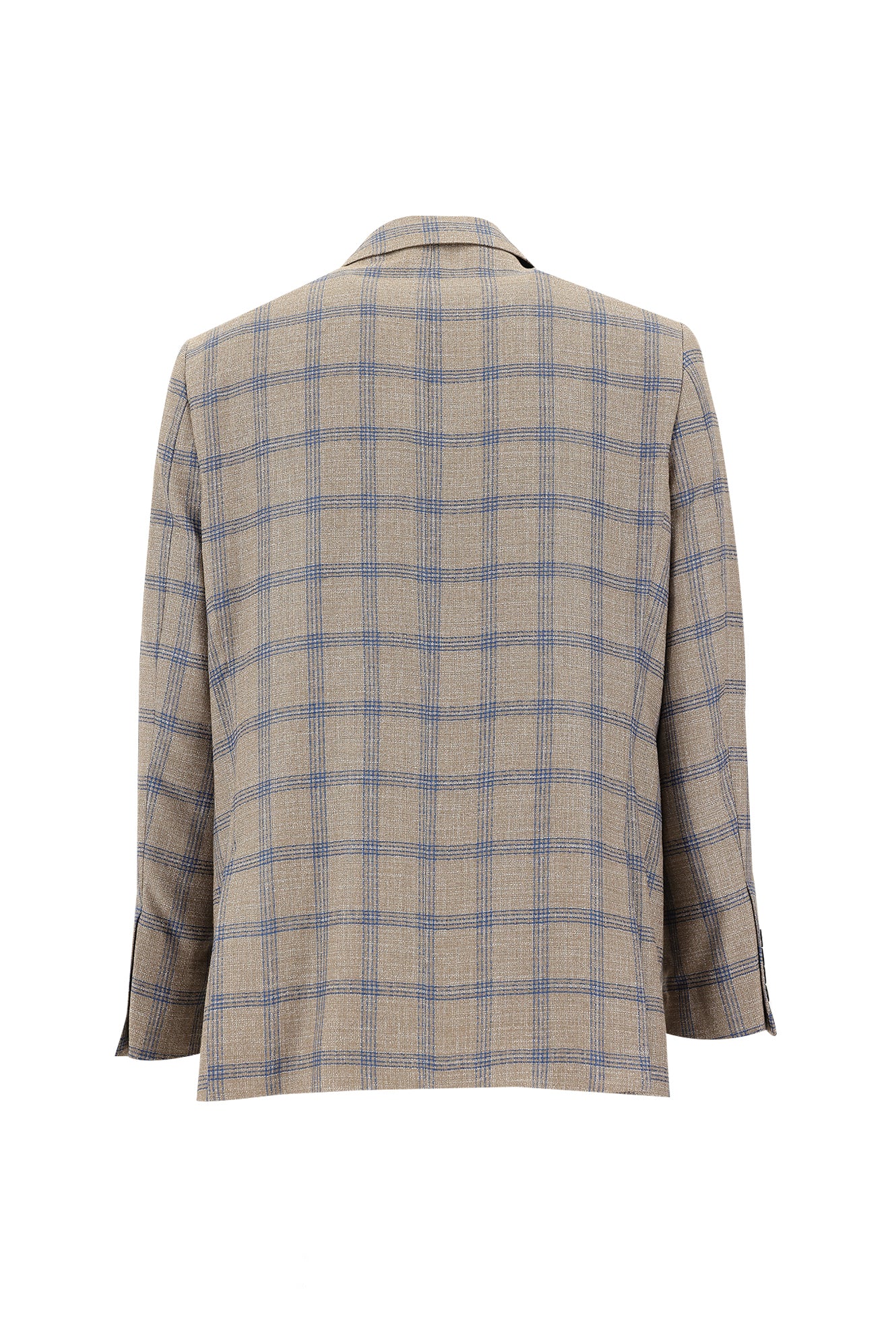 Orta Vizon 4 Drop Relaxed Fit Rahat Kesim Ekose Keten Karışımlı Ceket - Image 2