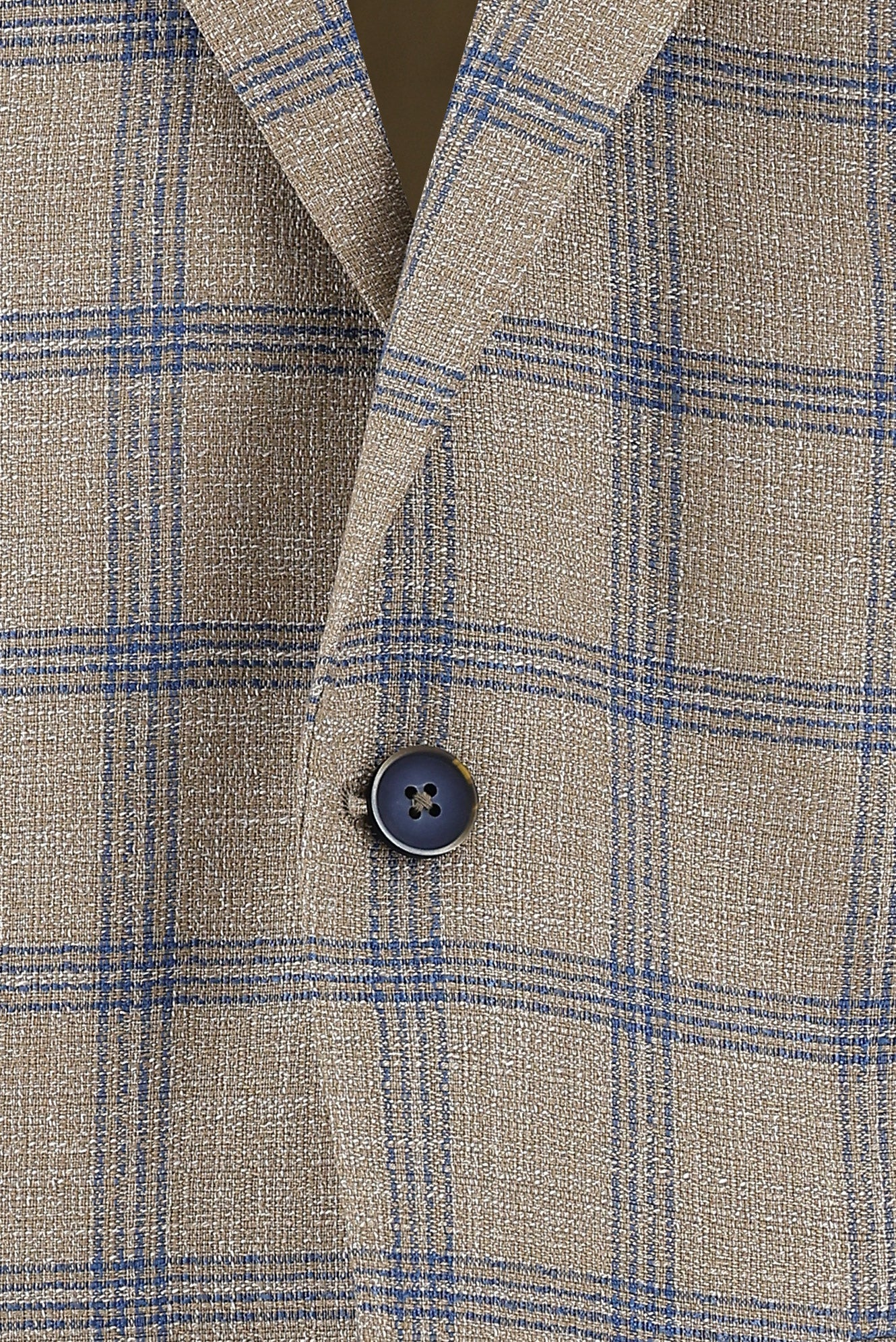 Orta Vizon 4 Drop Relaxed Fit Rahat Kesim Ekose Keten Karışımlı Ceket - Image 3