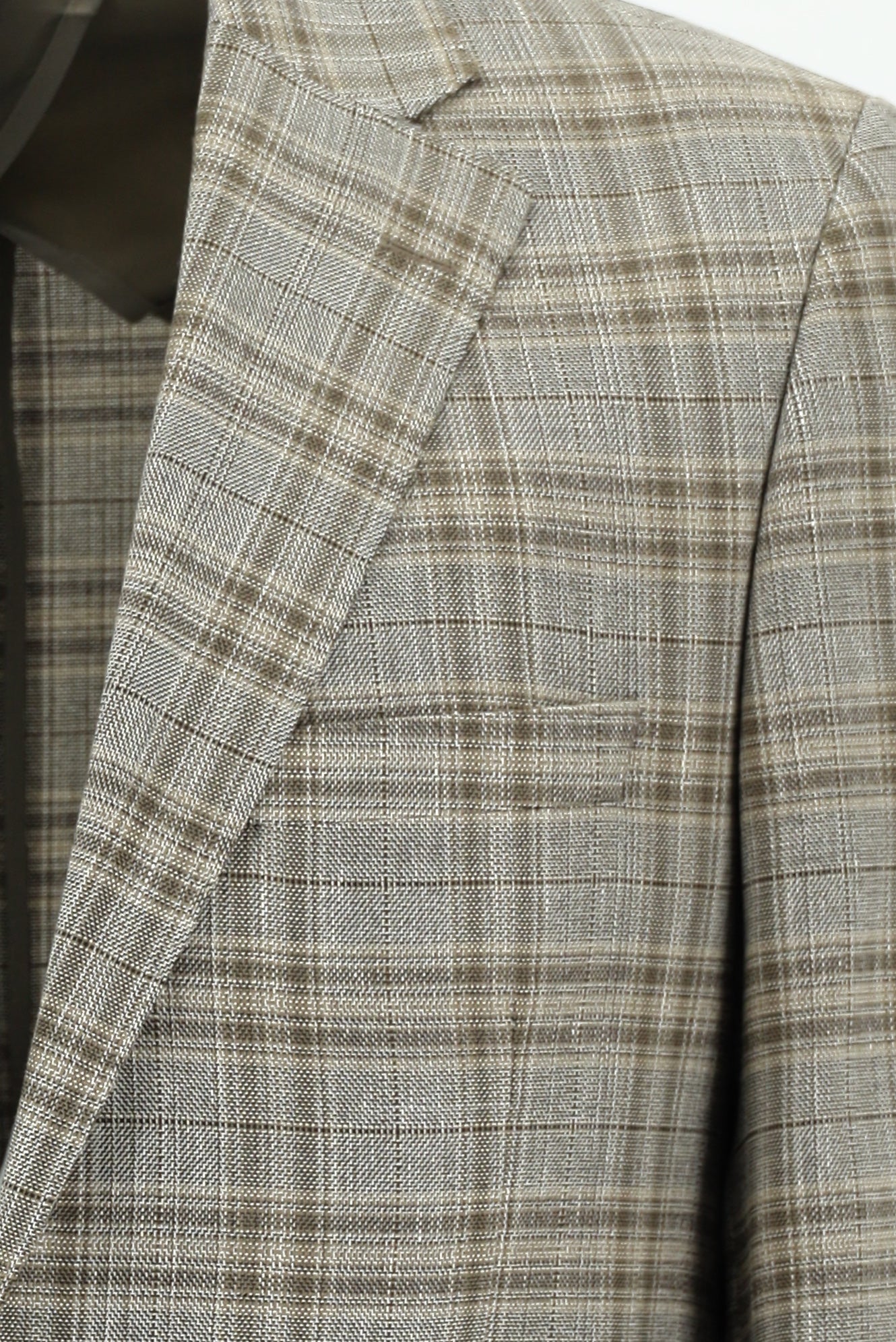 Orta Vizon 4 Drop Relaxed Fit Rahat Kesim Ekose Keten Ceket - Image 3