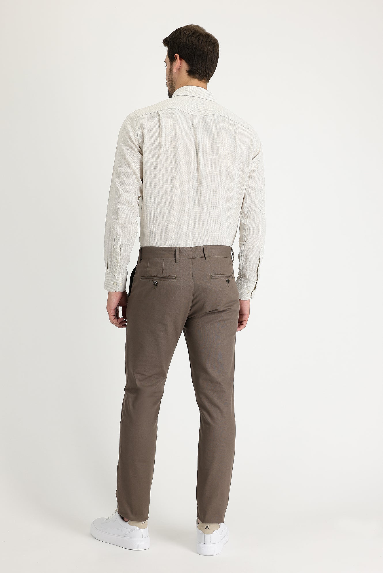 Orta Vizon Relaxed Fit Rahat Kesim Likralı Kanvas / Chino Pantolon - Image 3