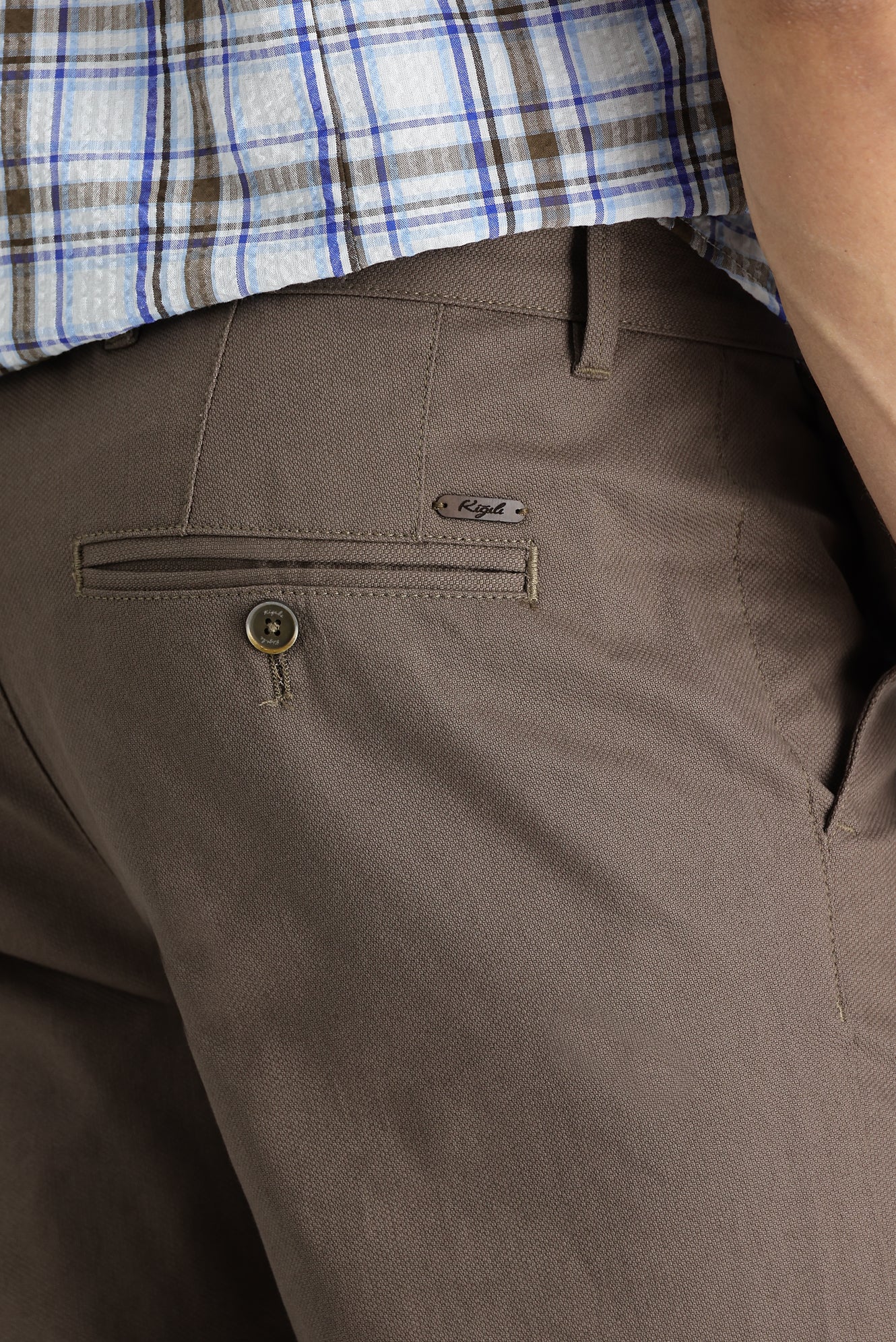 Orta Vizon Relaxed Fit Rahat Kesim Likralı Kanvas / Chino Pantolon - Image 3