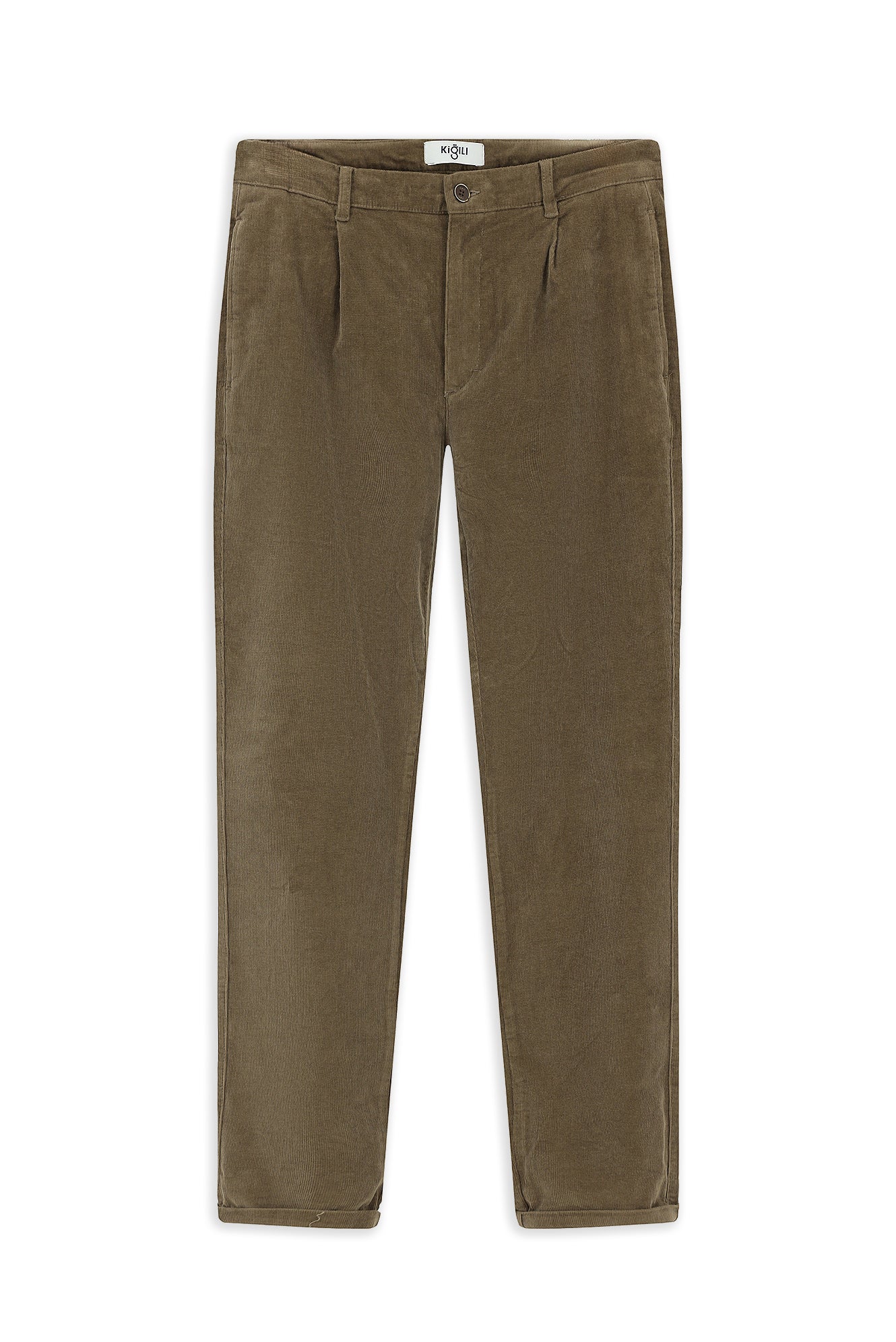 Orta Vizon Relaxed Fit Rahat Kesim Likralı Pileli Kadife Pantolon - Image 7