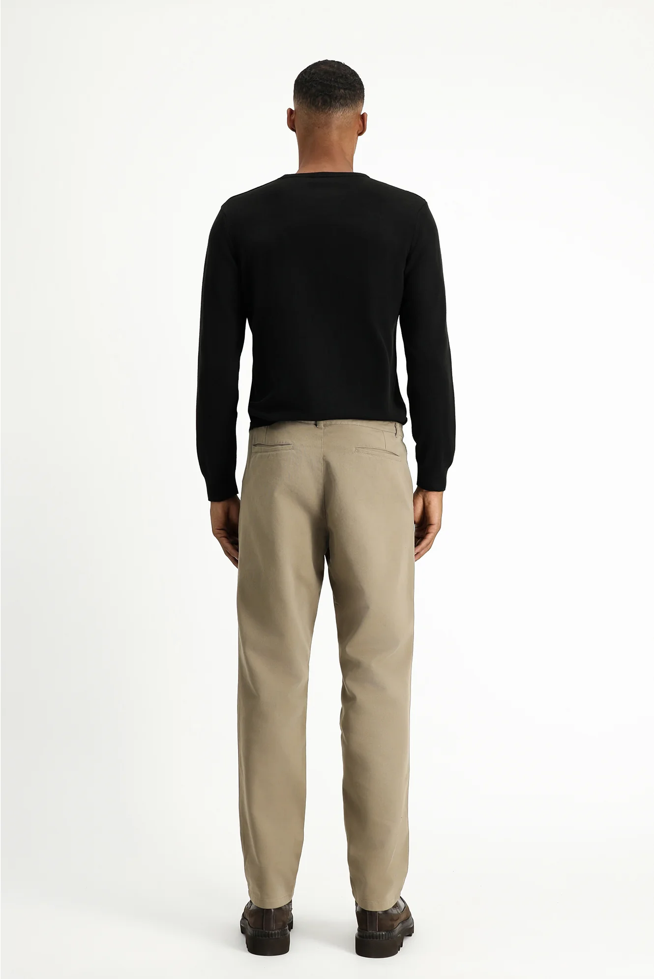 Orta Vizon Relaxed Fit Rahat Kesim Likralı Pileli Kanvas / Chino Pantolon - Image 4