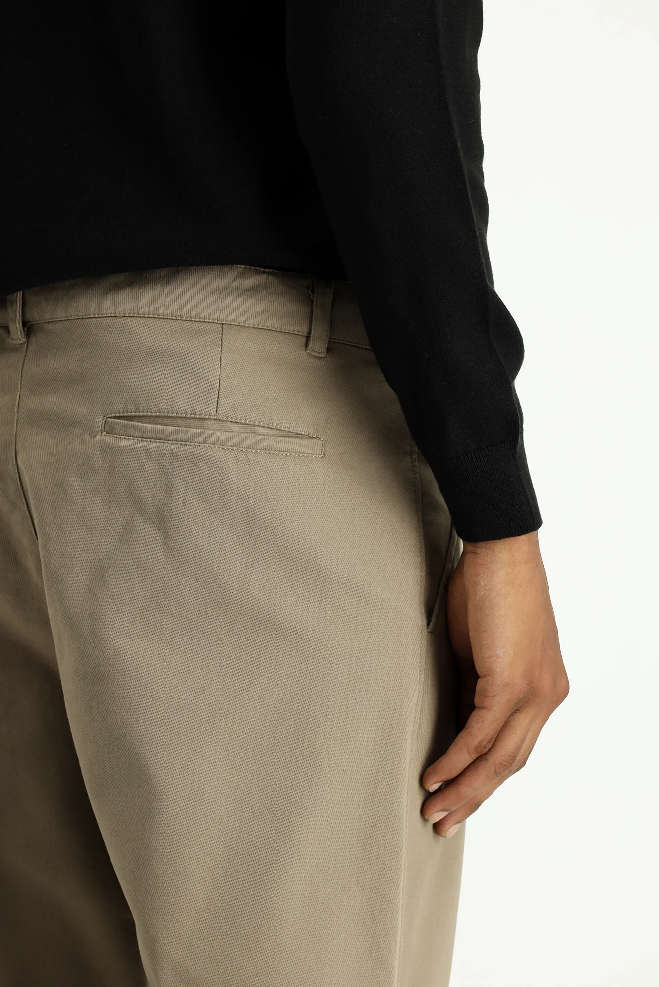 Orta Vizon Relaxed Fit Rahat Kesim Likralı Pileli Kanvas / Chino Pantolon - Image 5