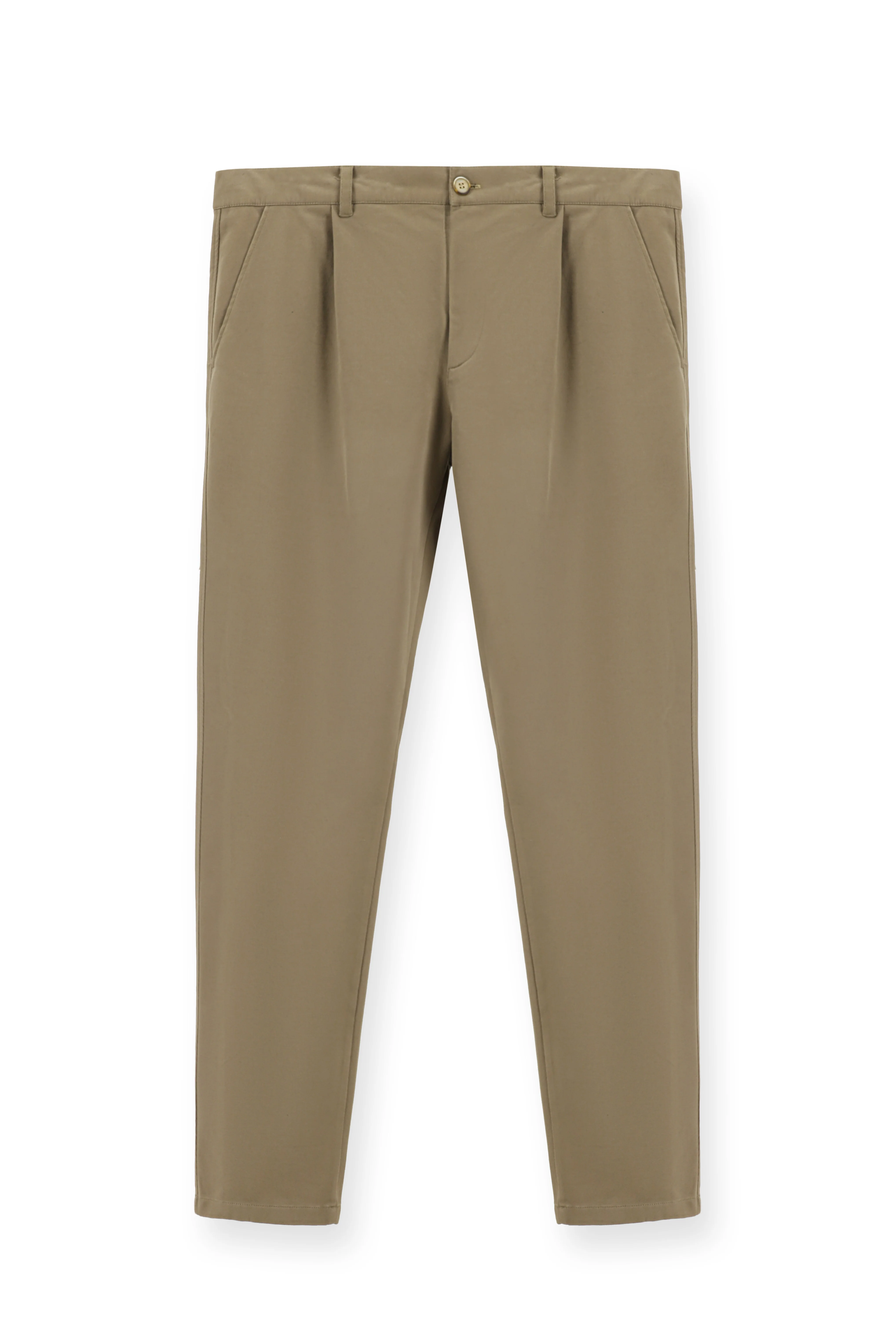 Orta Vizon Relaxed Fit Rahat Kesim Likralı Pileli Kanvas / Chino Pantolon - Image 6