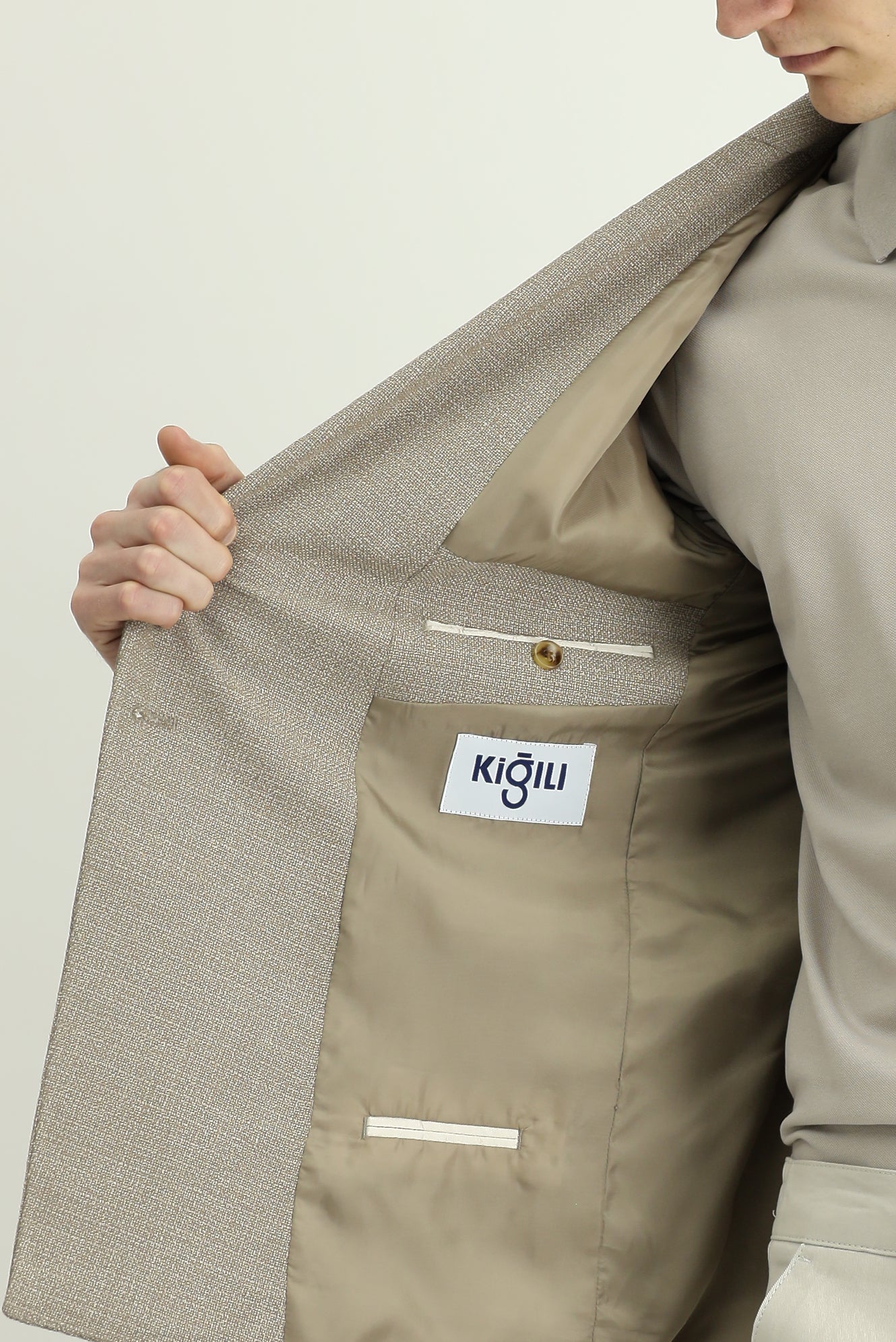 Orta Vizon 7 Drop Slim Fit Dar Kesim Desenli Kruvaze Ceket - Image 7