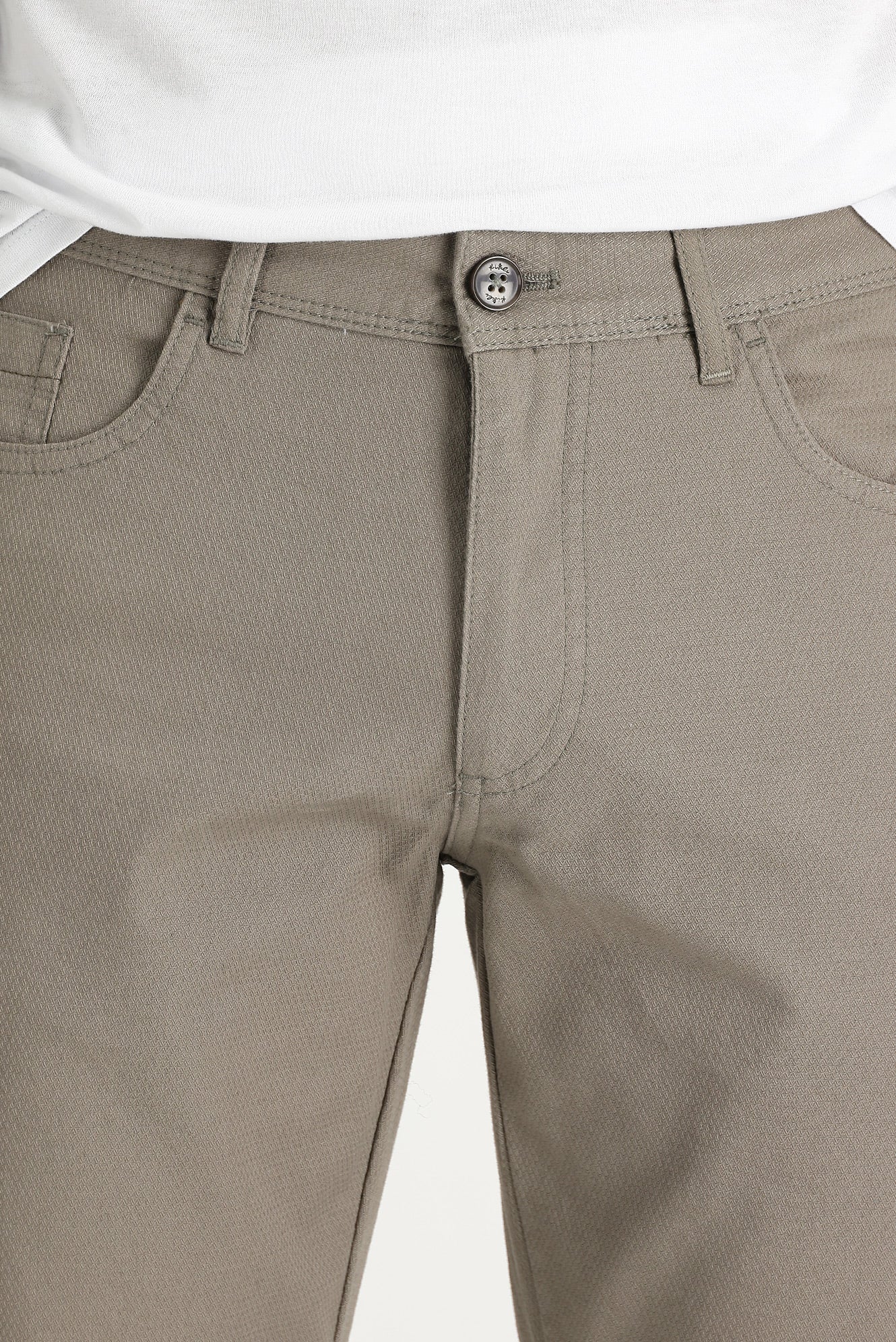 Orta Vizon Slim Fit Dar Kesim Likralı Kanvas / Chino Pantolon - Image 2