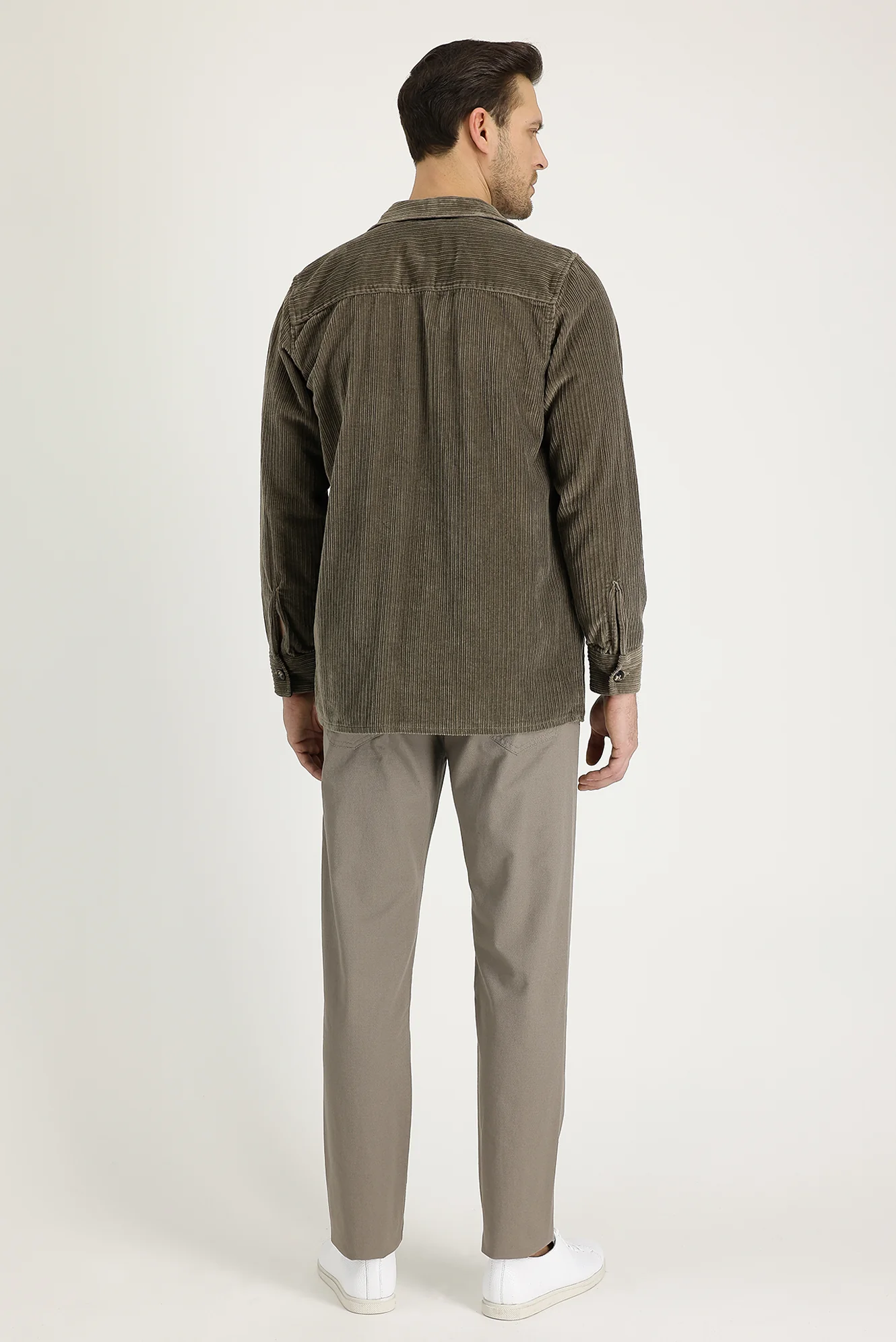 Orta Vizon Slim Fit Dar Kesim Likralı Kanvas / Chino Pantolon - Image 3