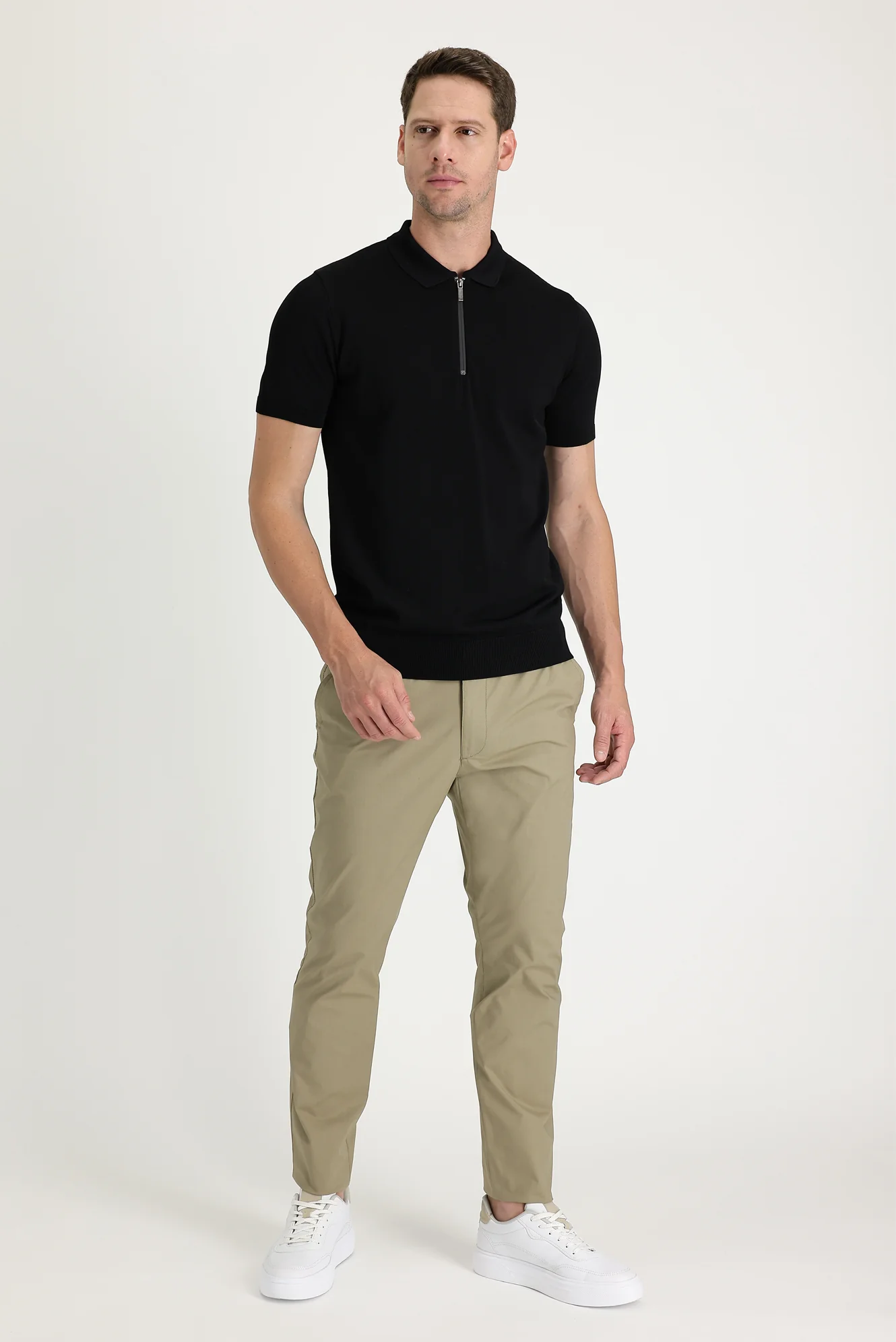 Orta Vizon Slim Fit Dar Kesim Likralı Kanvas / Chino Pantolon