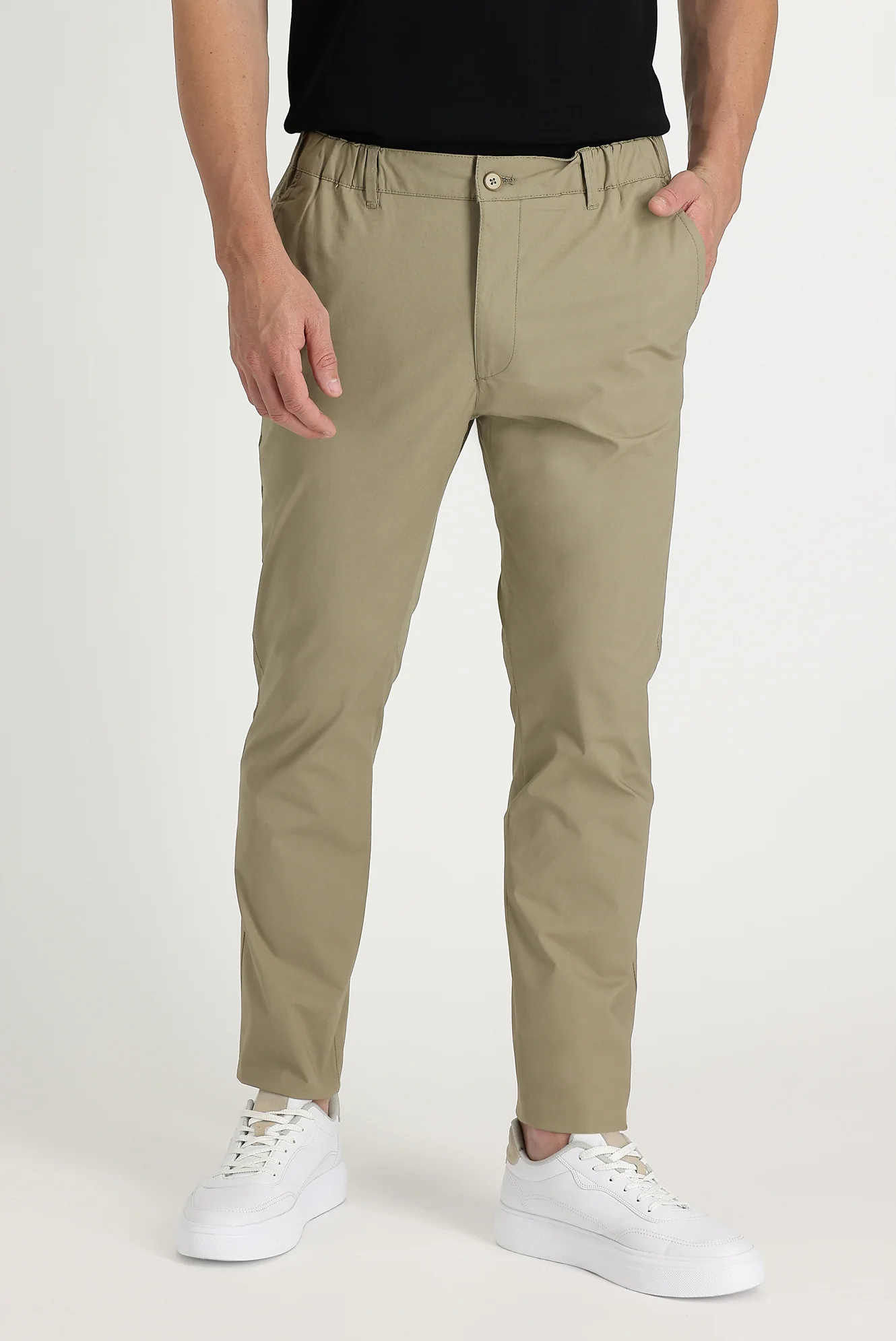 Orta Vizon Slim Fit Dar Kesim Likralı Kanvas / Chino Pantolon - Image 2