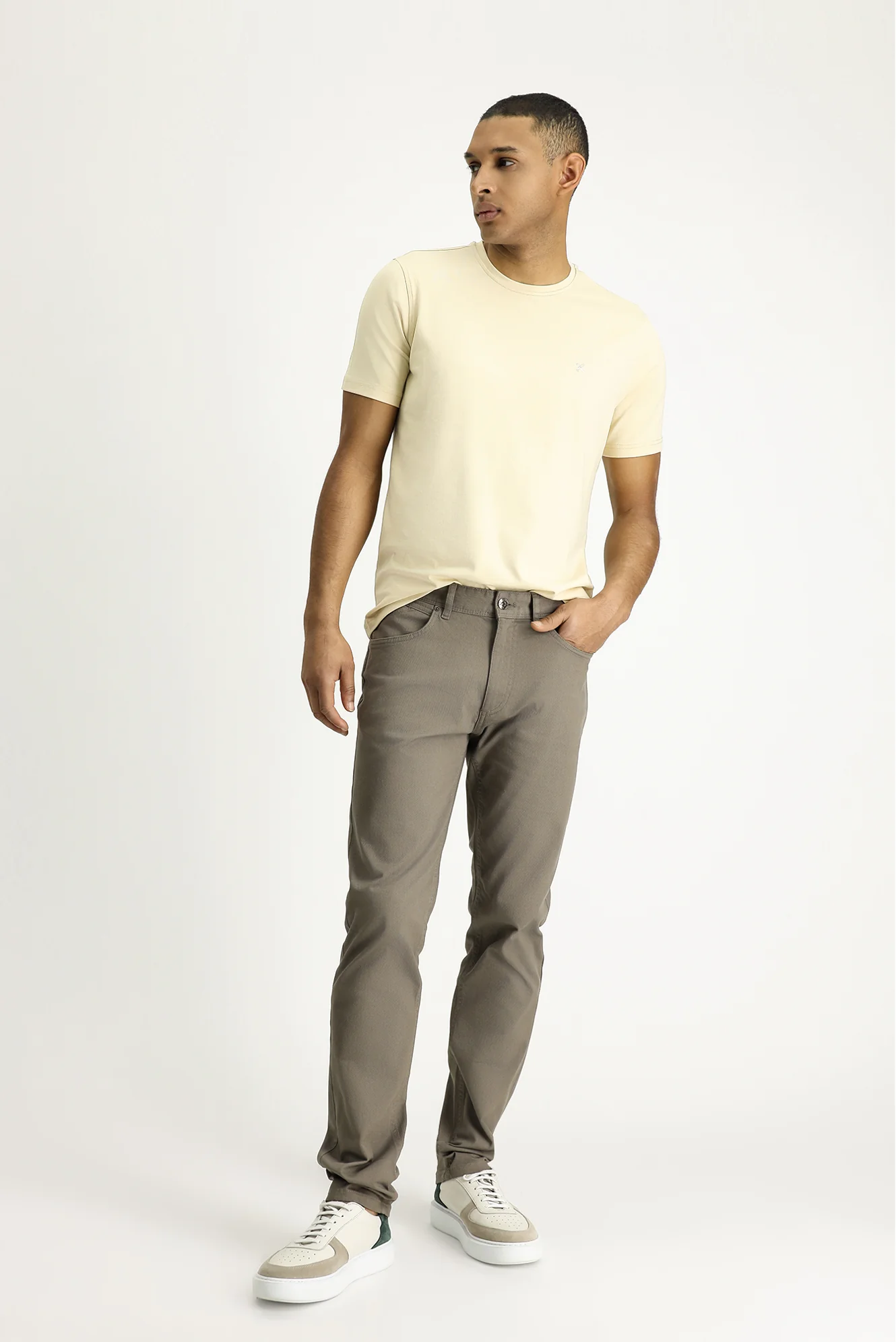 Orta Vizon Slim Fit Dar Kesim Likralı Kanvas / Chino Pantolon - Image 2