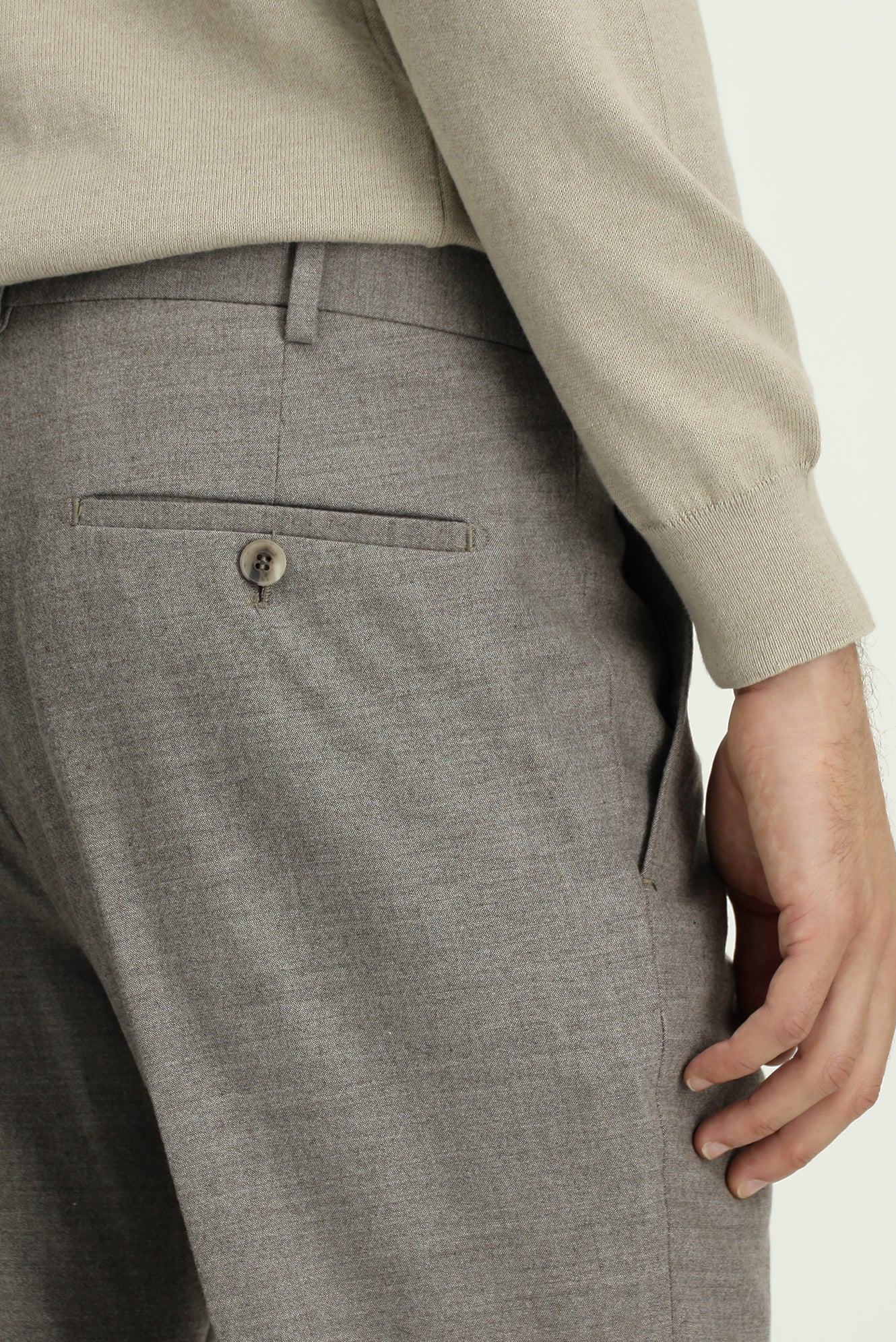 Orta Vizon 7 Drop Slim Fit Dar Kesim Likralı Pileli Klasik Kumaş Pantolon - Image 6