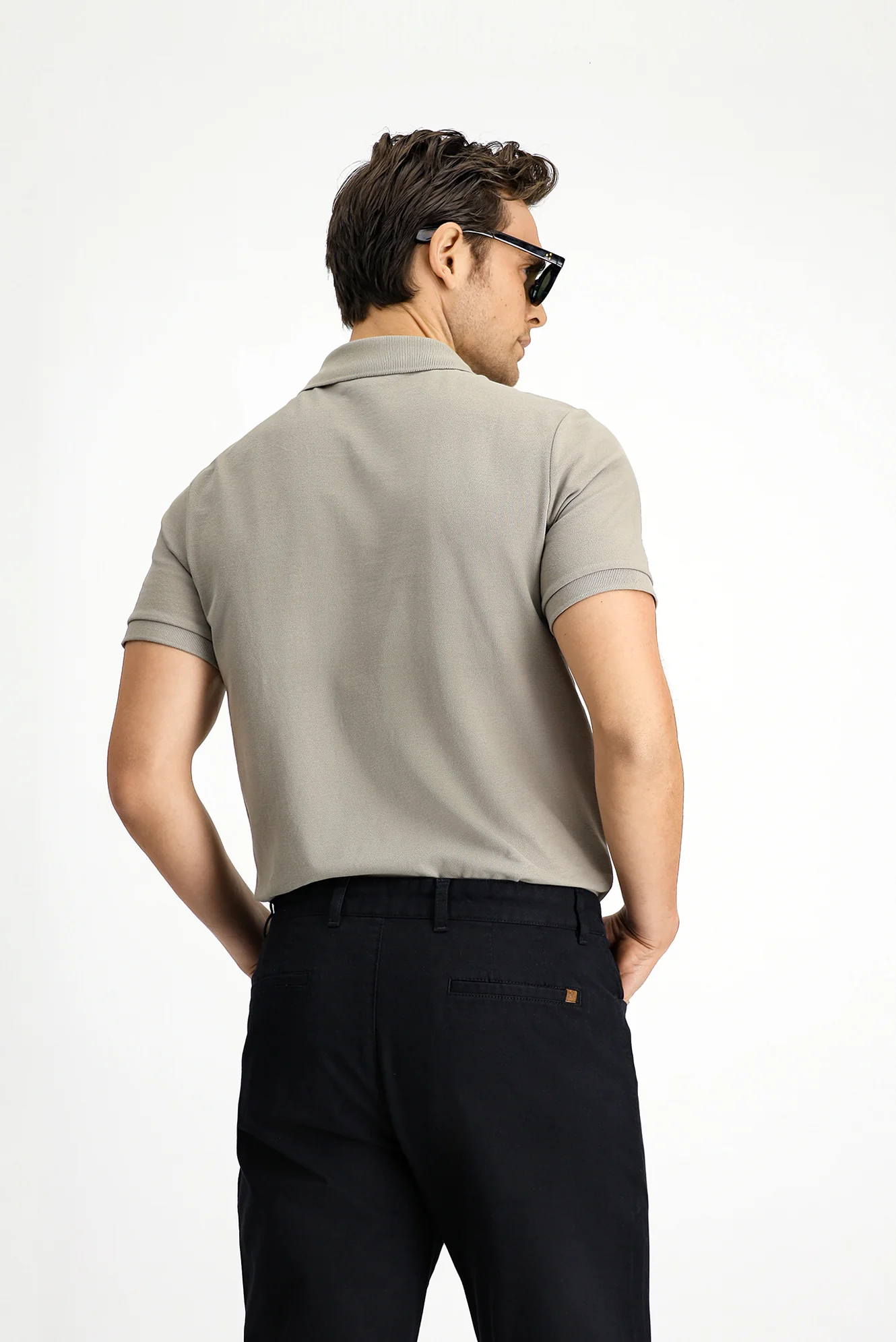 Orta Vizon Slim Fit Dar Kesim Nakışlı Pamuk Polo Yaka Tişört - Image 4