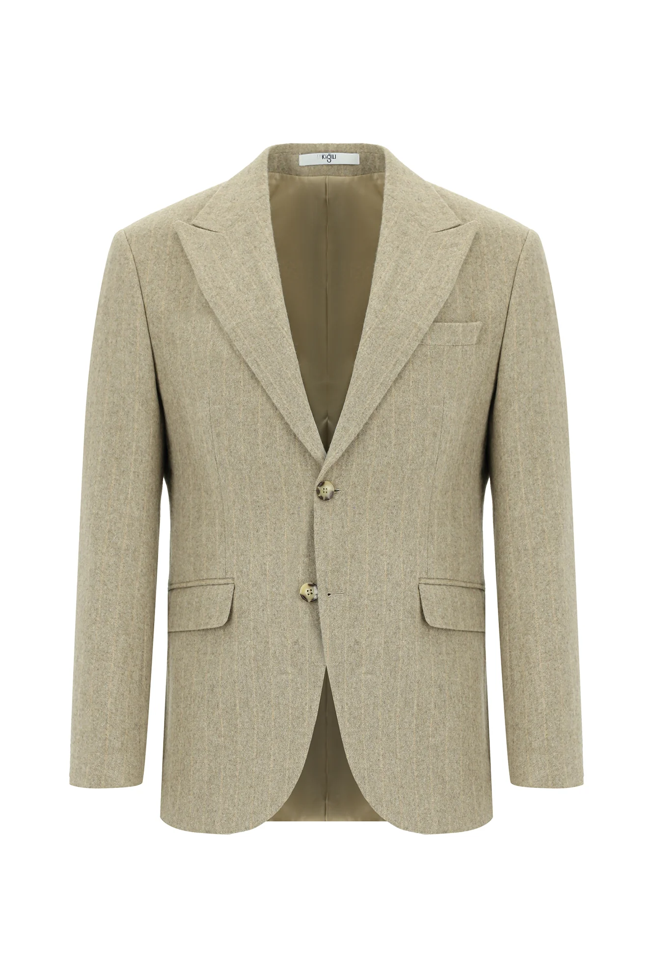 Orta Vizon 7 Drop Slim Fit Dar Kesim Yünlü Çizgili Klasik Ceket - Image 7
