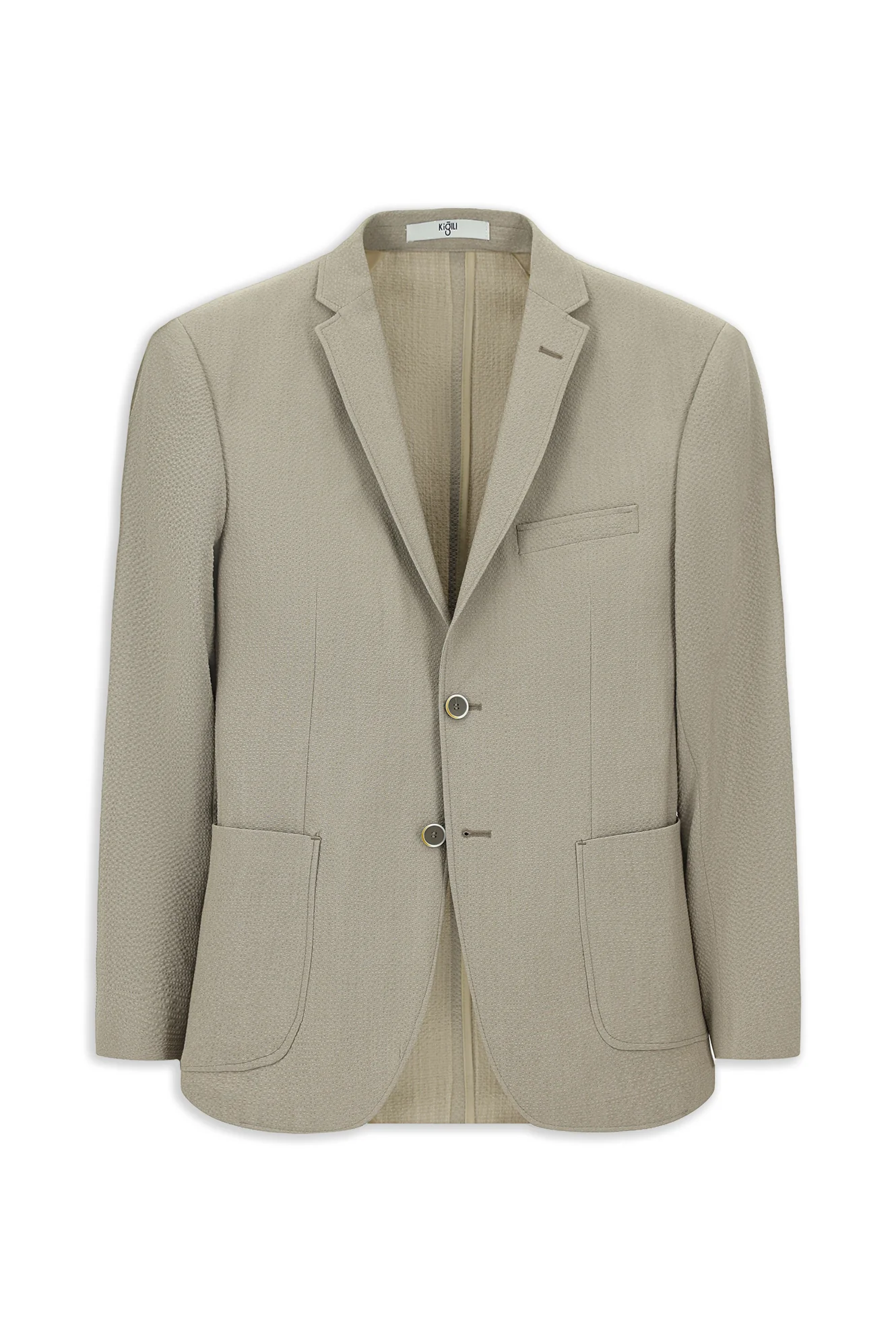 Orta Vizon 7 Drop Super Slim Fit Eksra Dar Kesim Gofre Ceket - Image 7