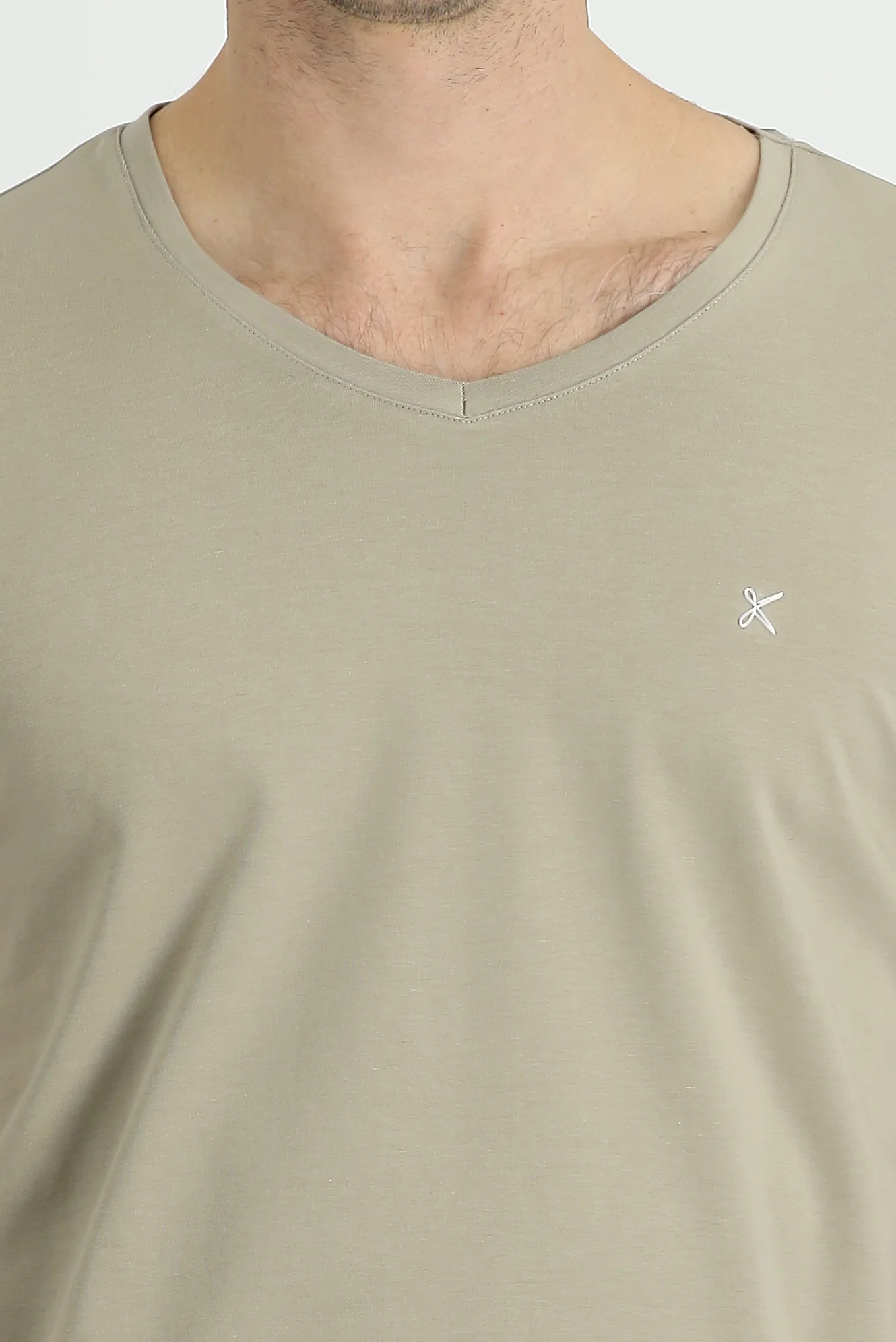 Orta Vizon V Yaka Slim Fit Dar Kesim Tişört - Image 3