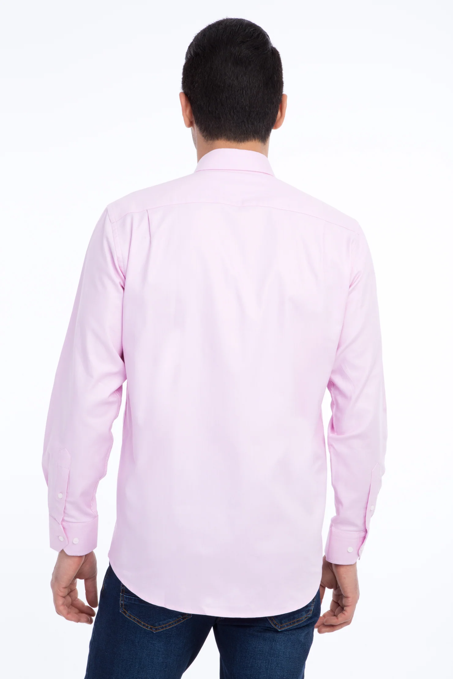 Pembe Uzun Kol Regular Fit Oxford Pamuk Gömlek - Image 4
