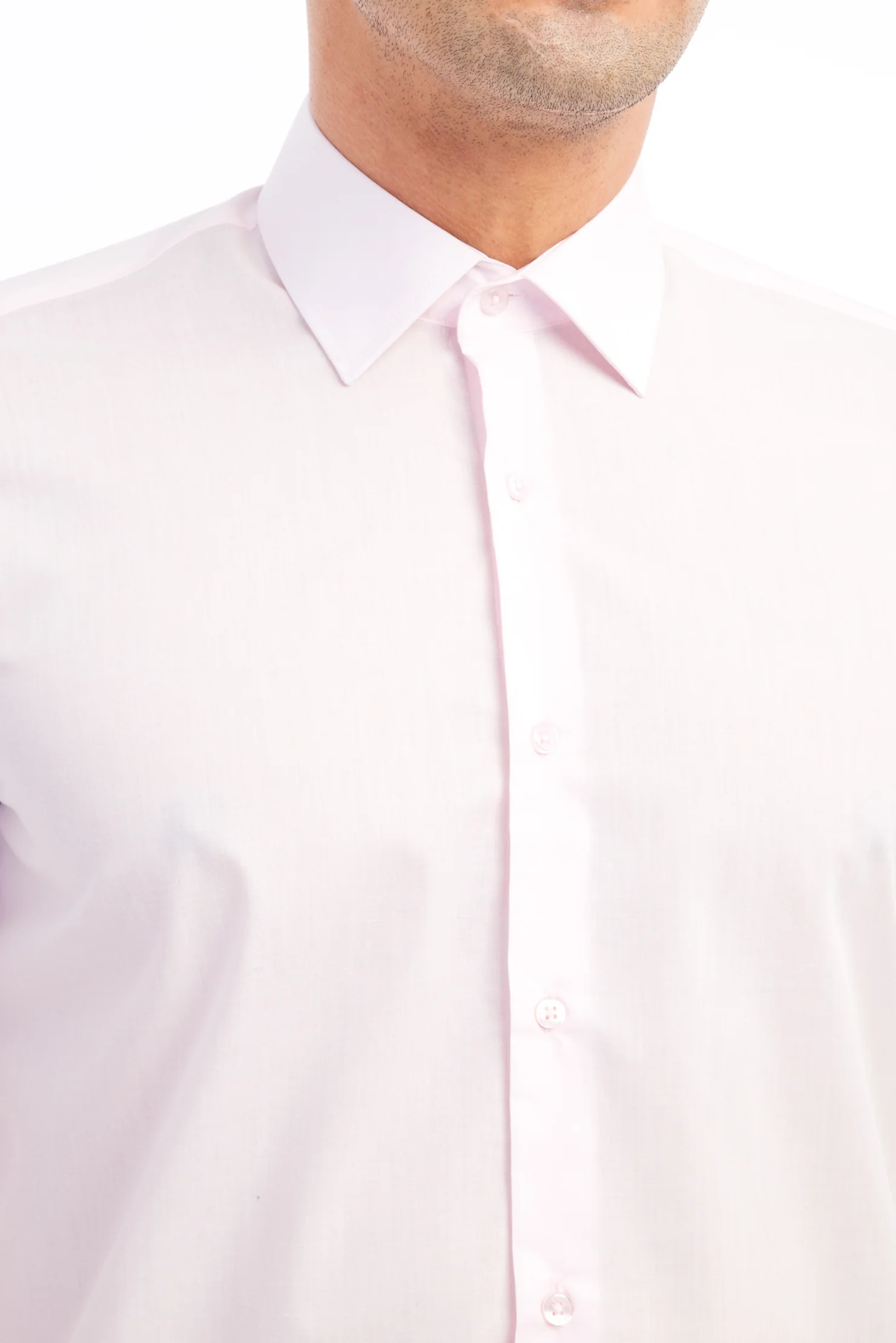 Pembe Uzun Kol Slim Fit Dar Kesim Gömlek - Image 3