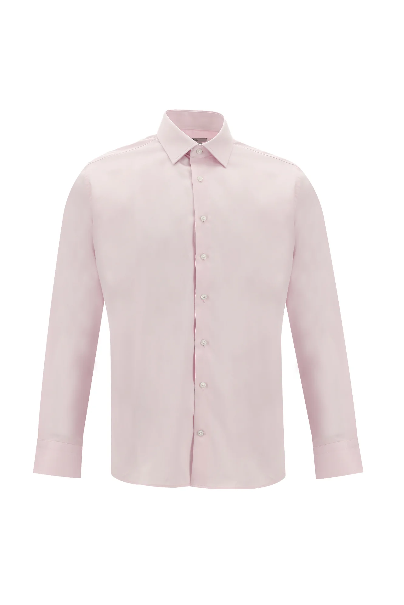Pembe Uzun Kol Slim Fit Dar Kesim Klasik Nano Care Su İtici Leke Tutmaz 4 Mevsim Pamuk Gömlek - Image 2