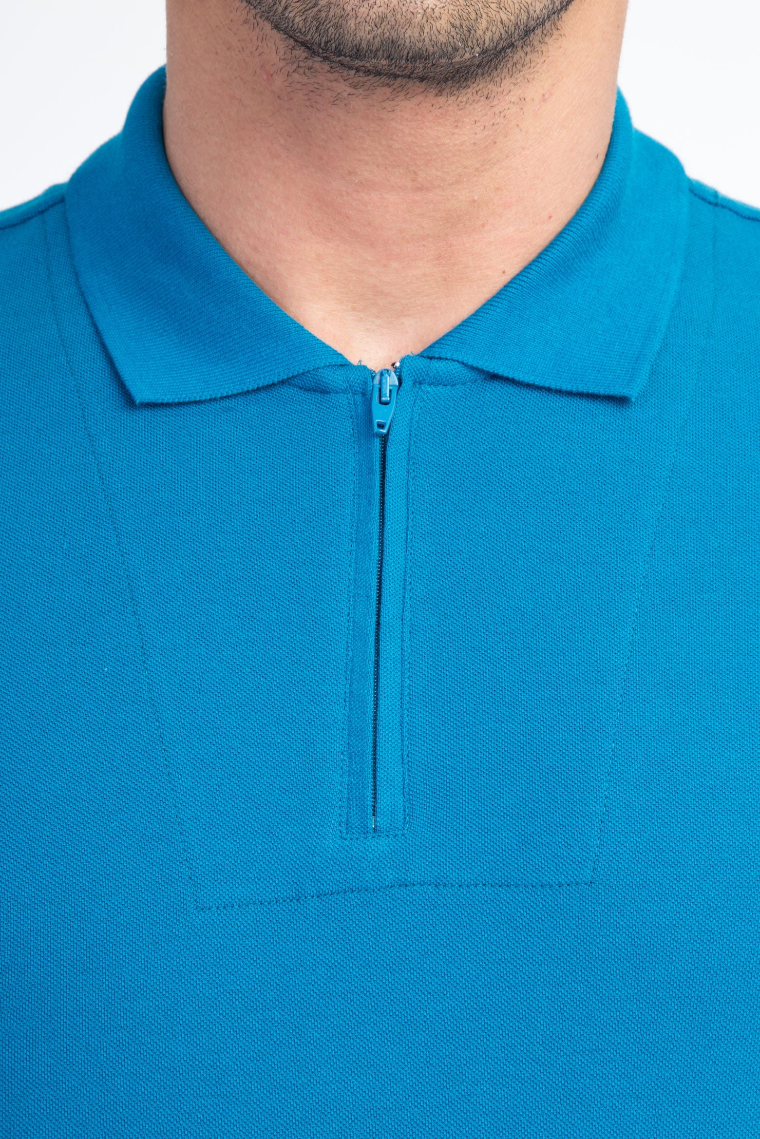 Petrol Polo Yaka Regular Fit Pamuk Tişört - Image 4