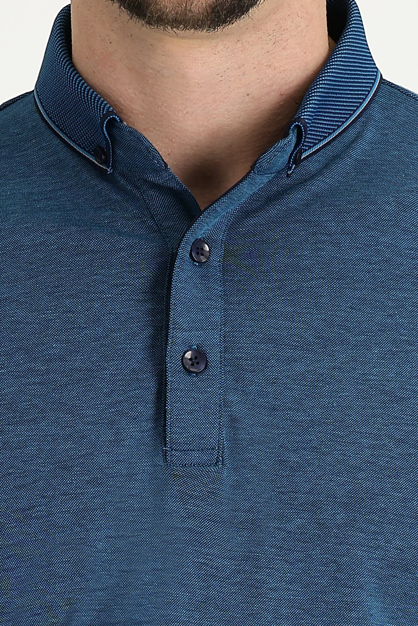 Petrol Yeşili Polo Yaka Regular Fit Tişört - Image 3
