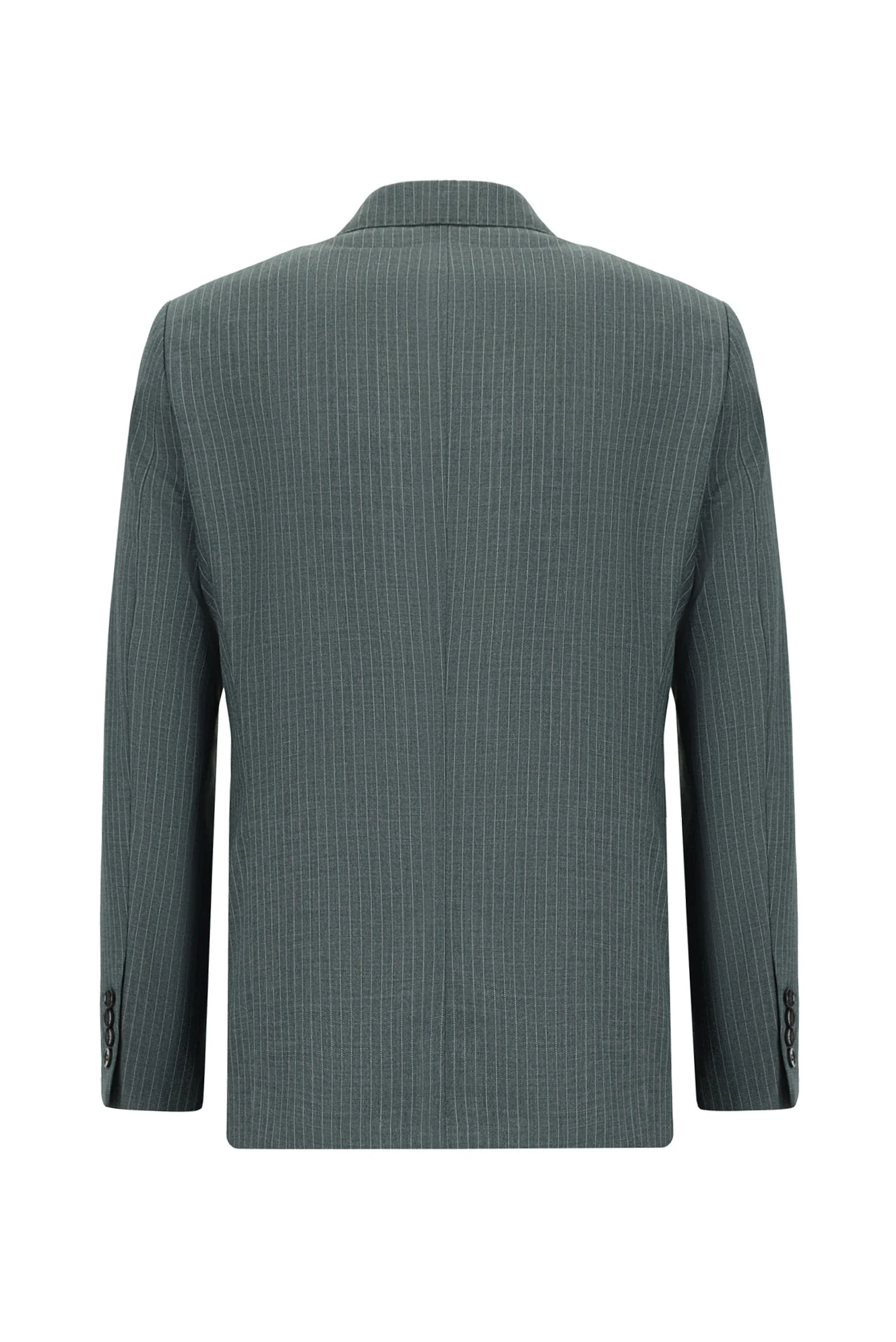Petrol Yeşili 6 Drop Regular Fit Standart Kesim Çizgili Kruvaze Takım Elbise - Image 3